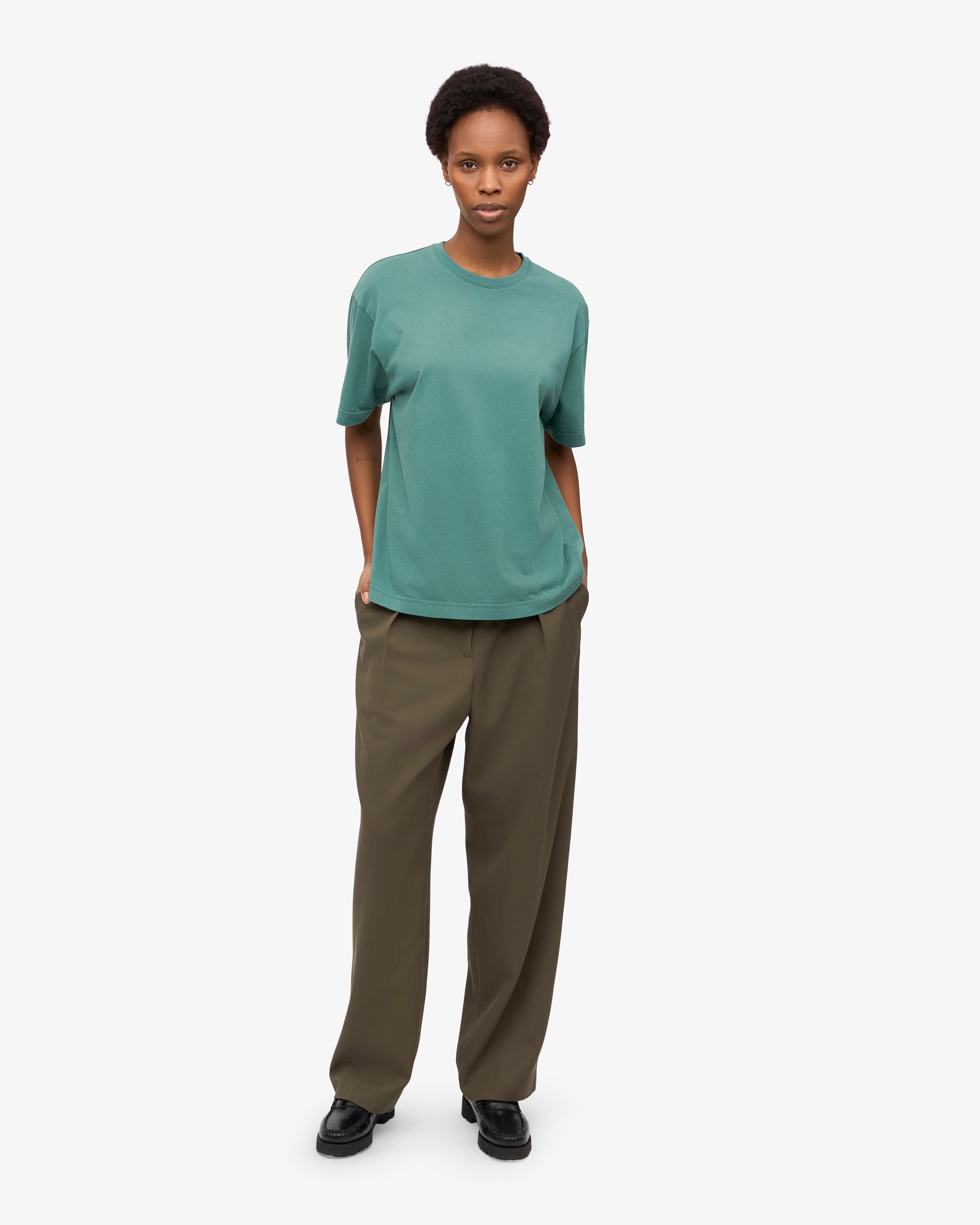 Oversized Organic T-Shirt - Pine Green XS