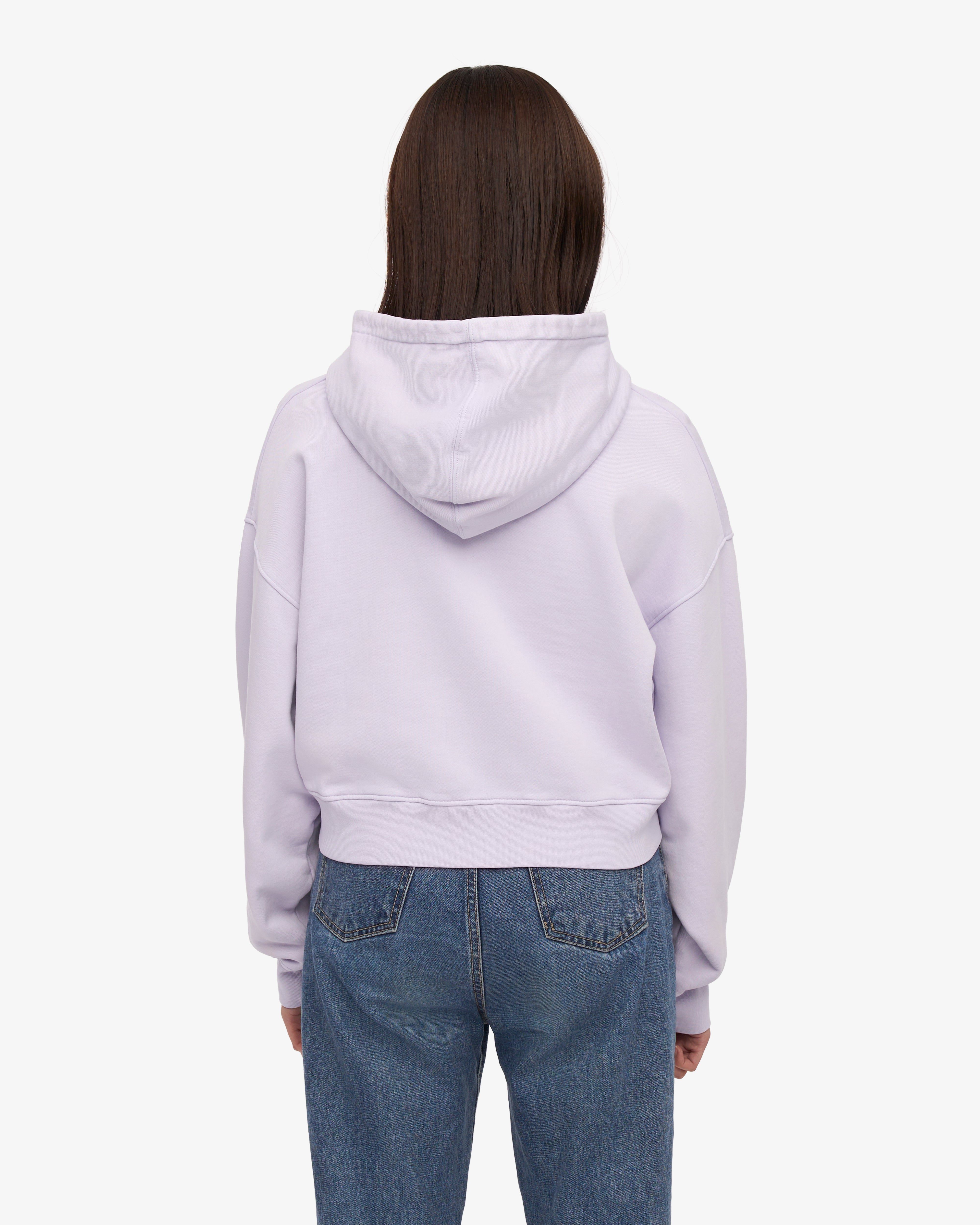 Organic Crop Zip Hood - Soft Lavender