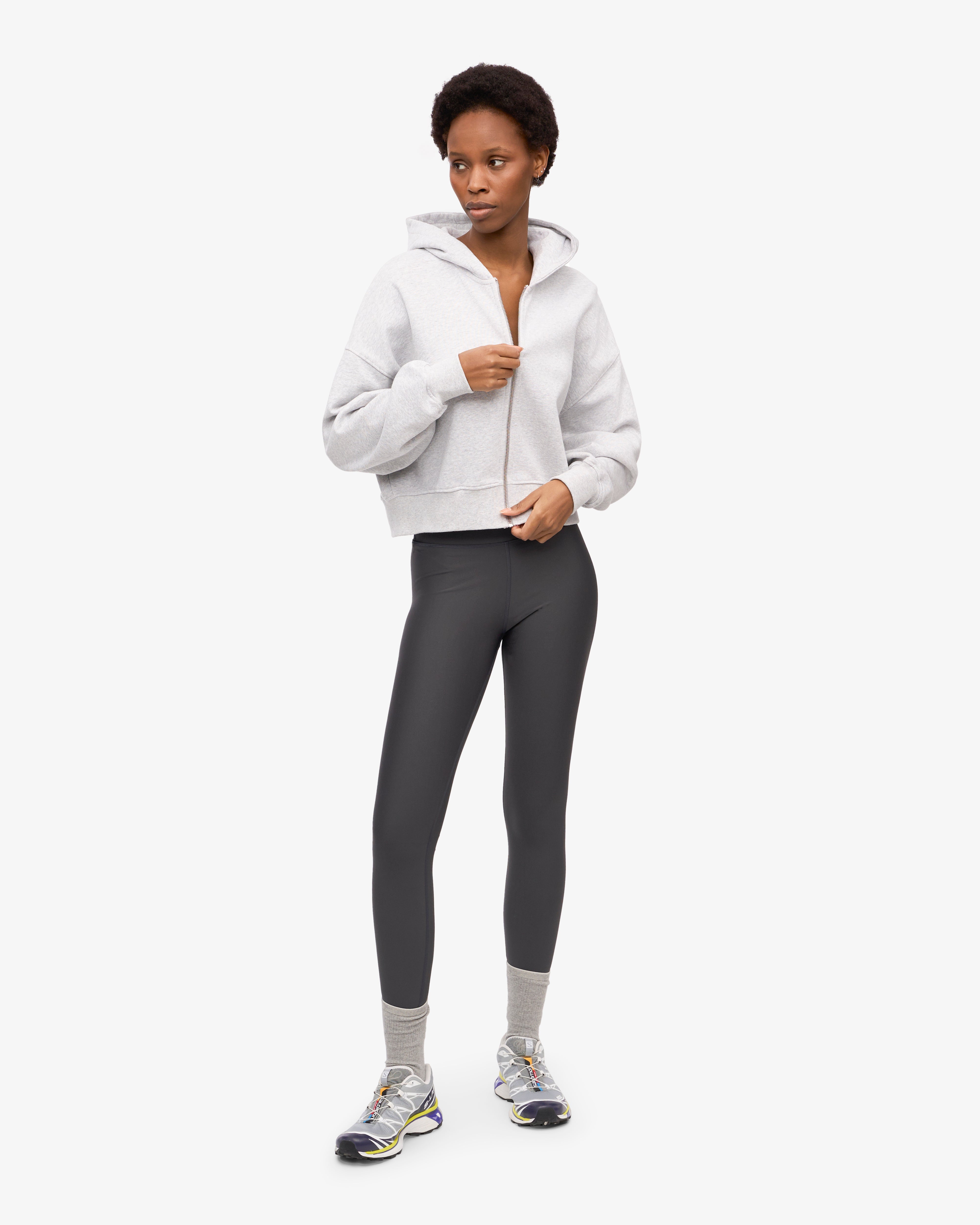Organic Crop Zip Hood - Snow Melange