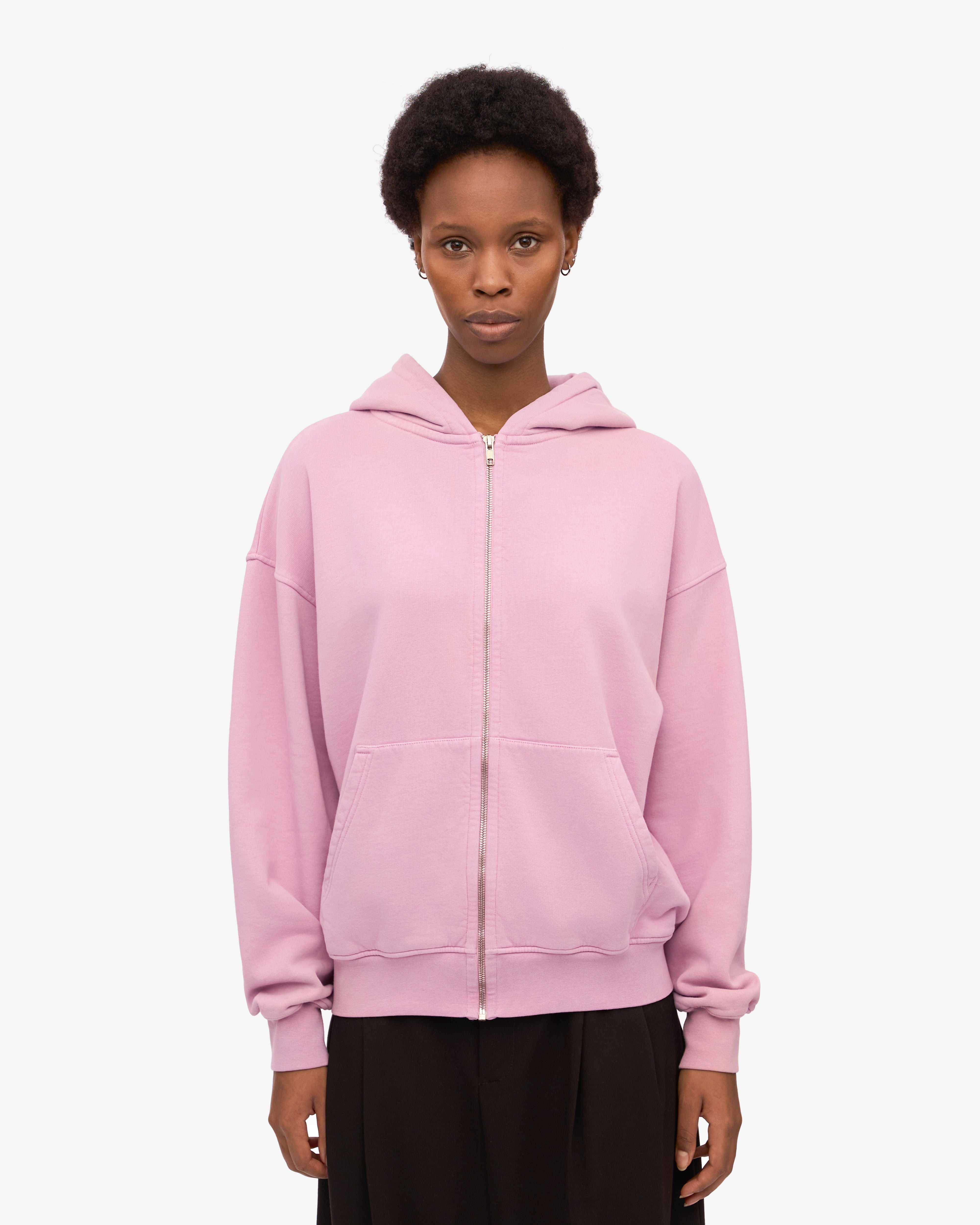 Organic Oversized Zip Hood - Cherry Blossom
