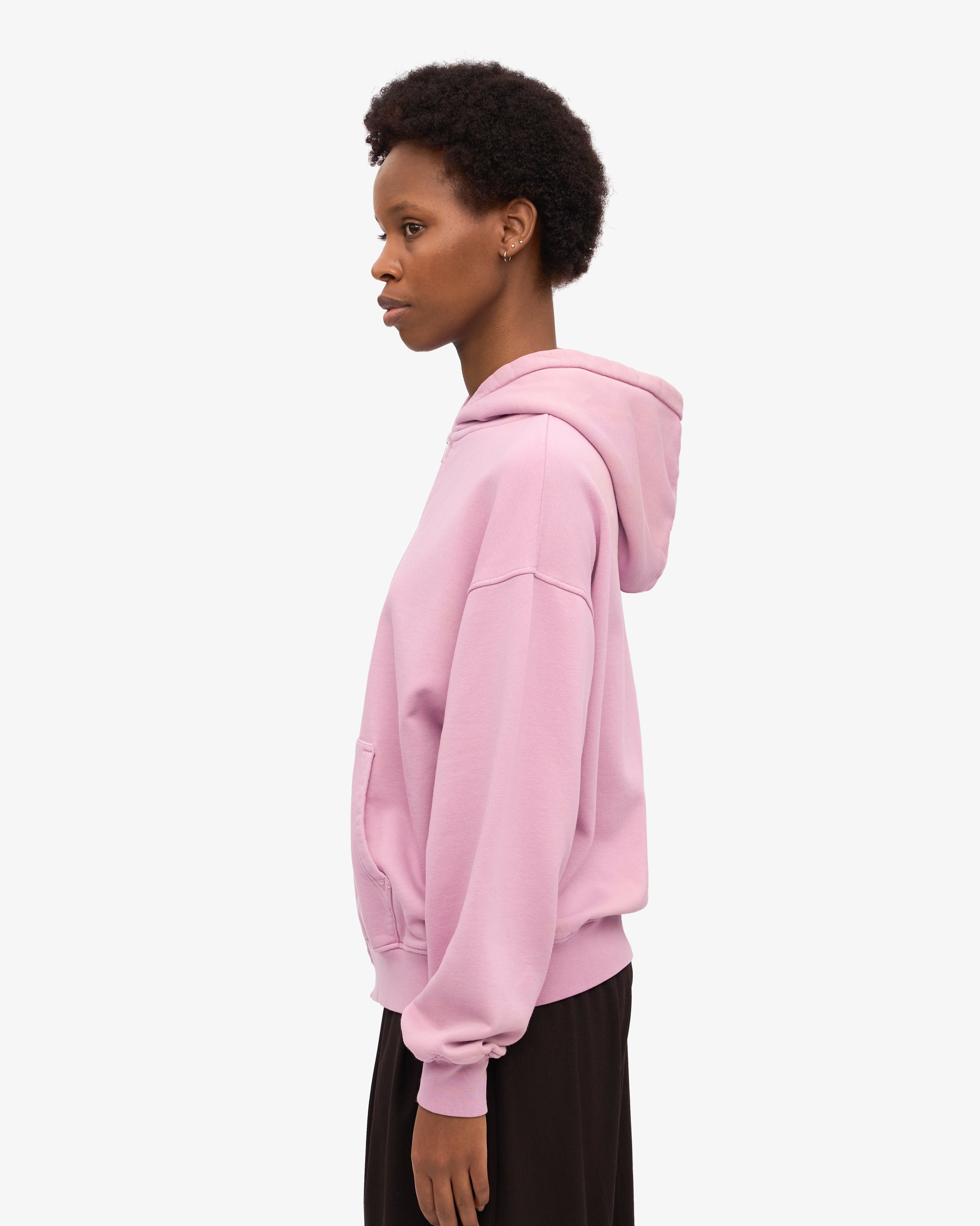 Organic Oversized Zip Hood - Cherry Blossom
