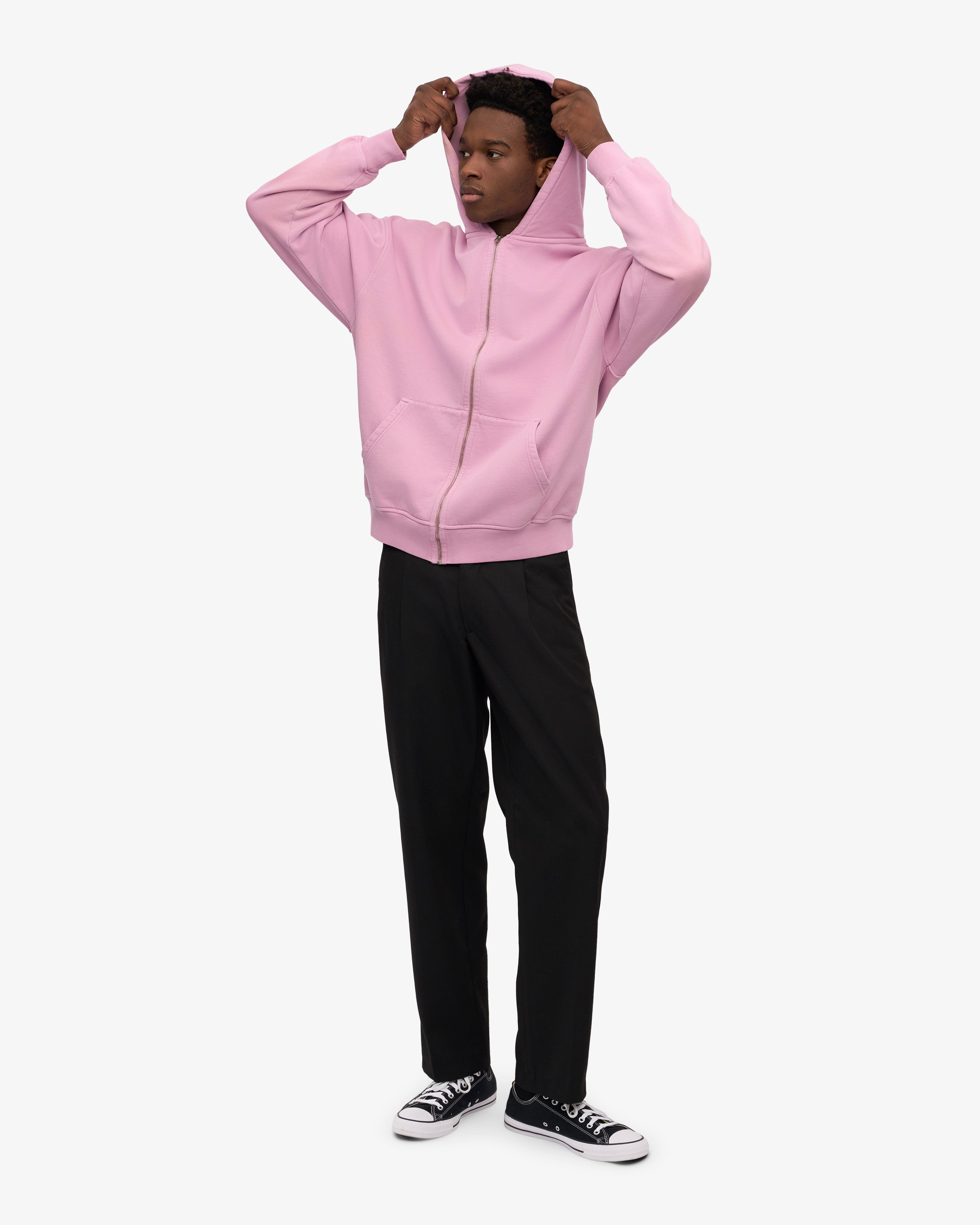 Organic Oversized Zip Hood - Cherry Blossom