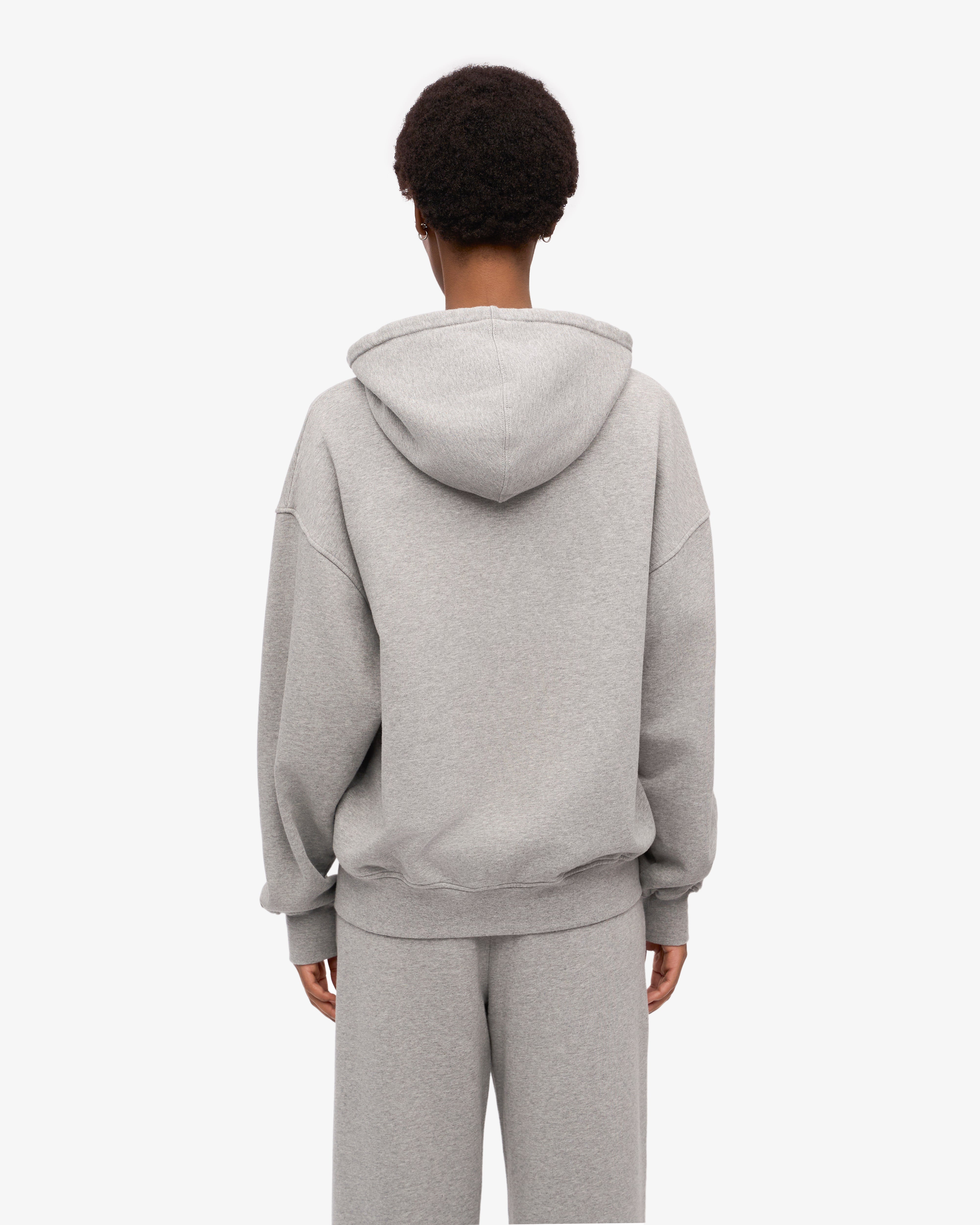 Organic Oversized Zip Hood - Heather Grey