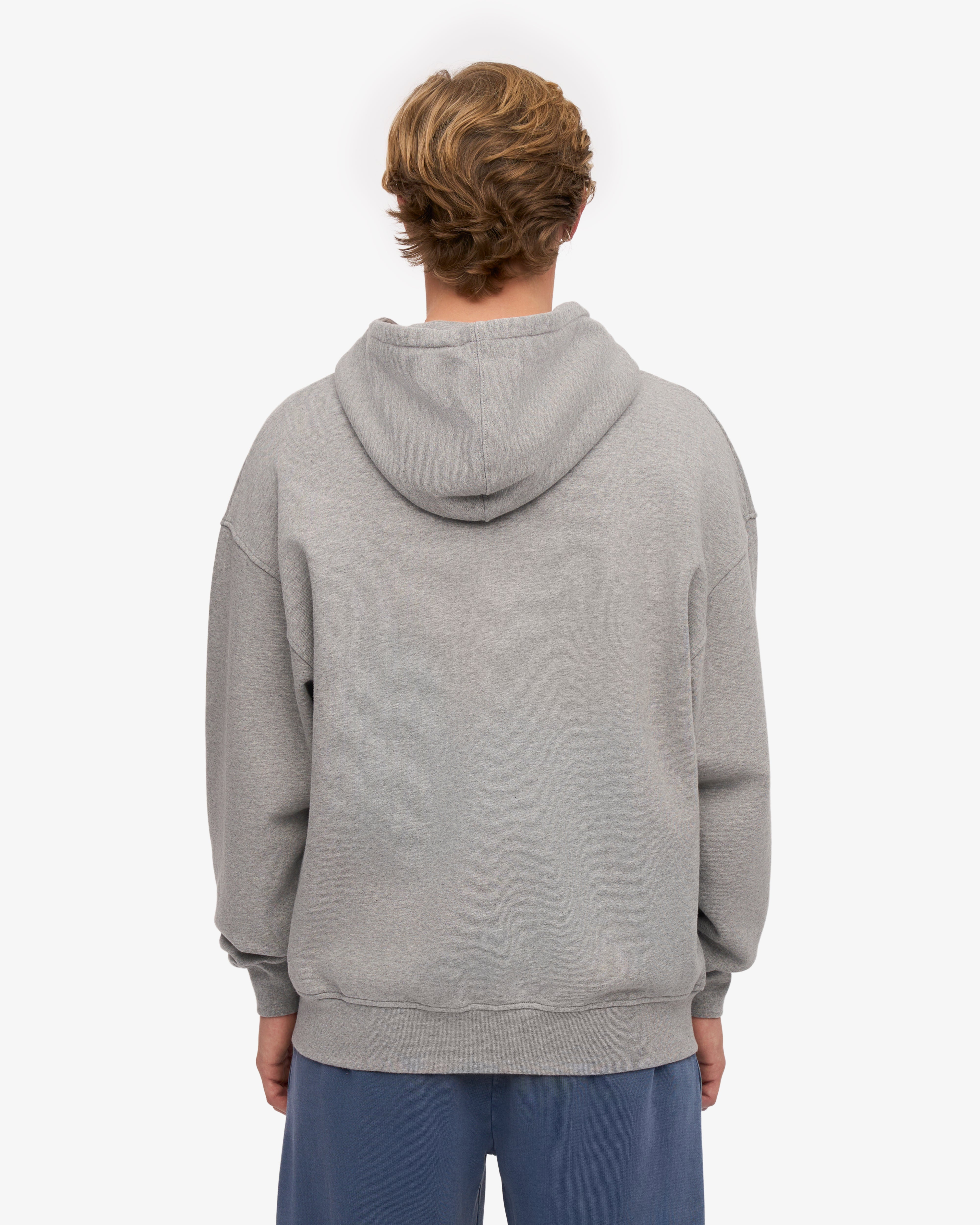 Organic Oversized Zip Hood - Heather Grey