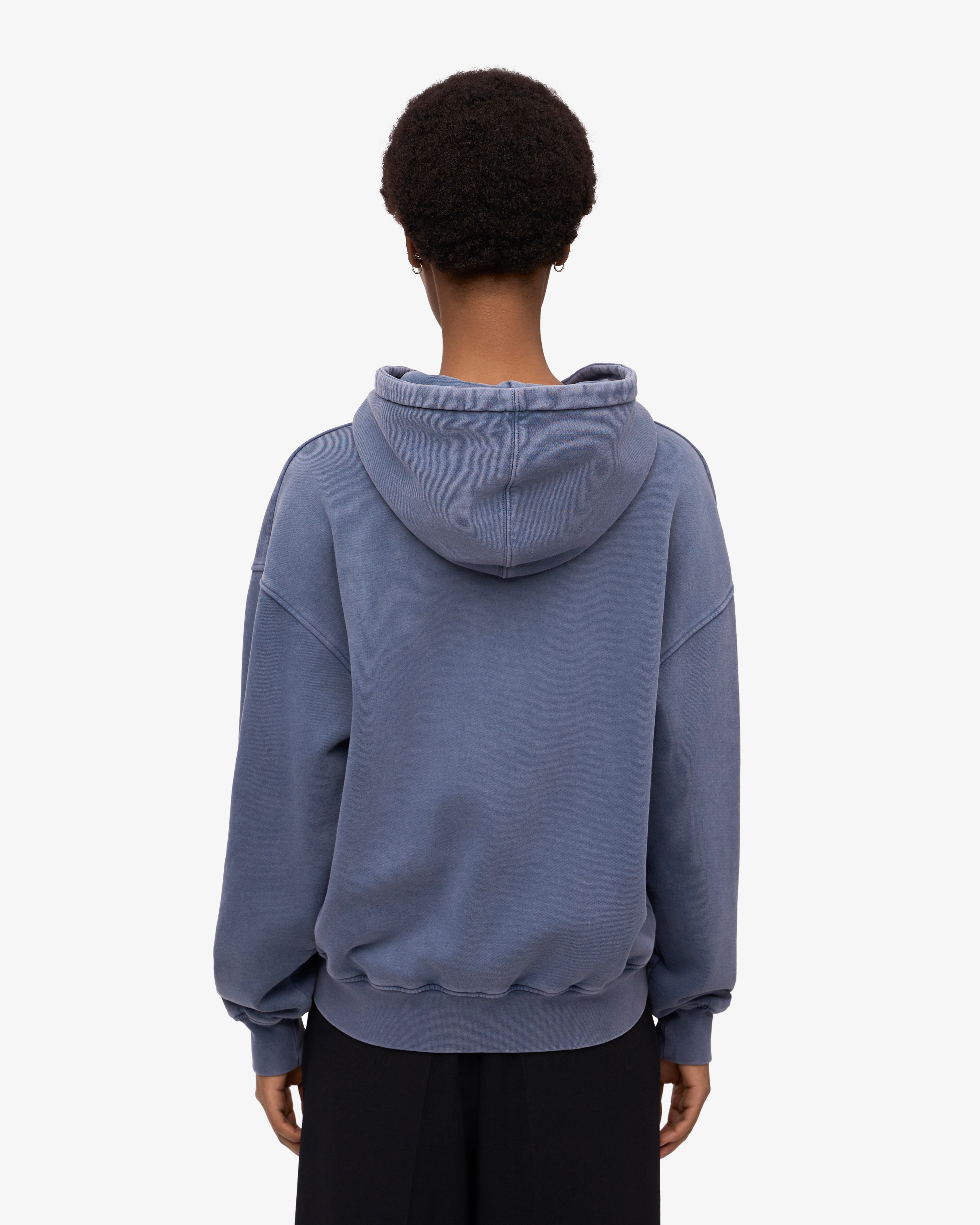 Organic Oversized Zip Hood - Neptune Blue
