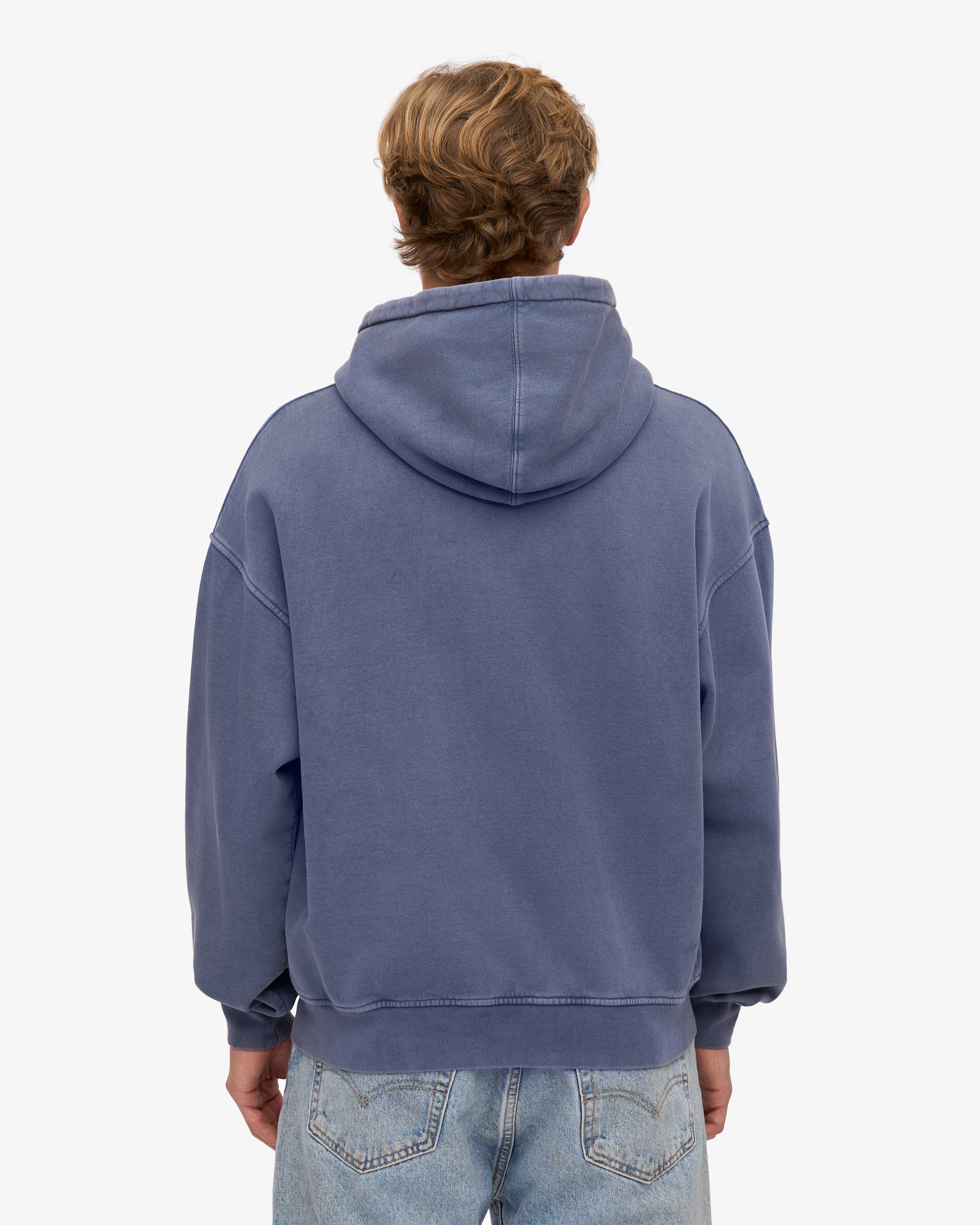 Organic Oversized Zip Hood - Neptune Blue