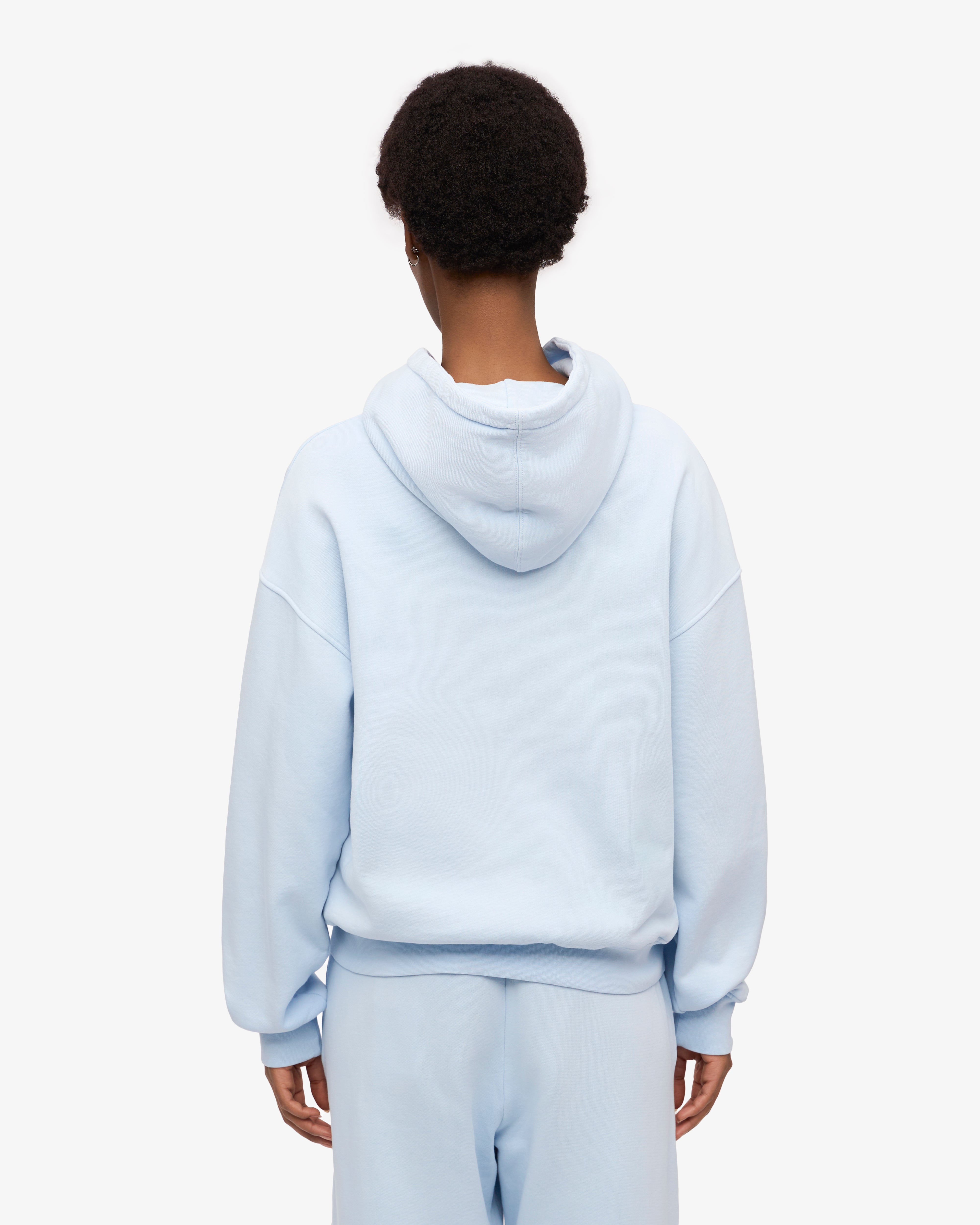 Organic Oversized Zip Hood - Polar Blue