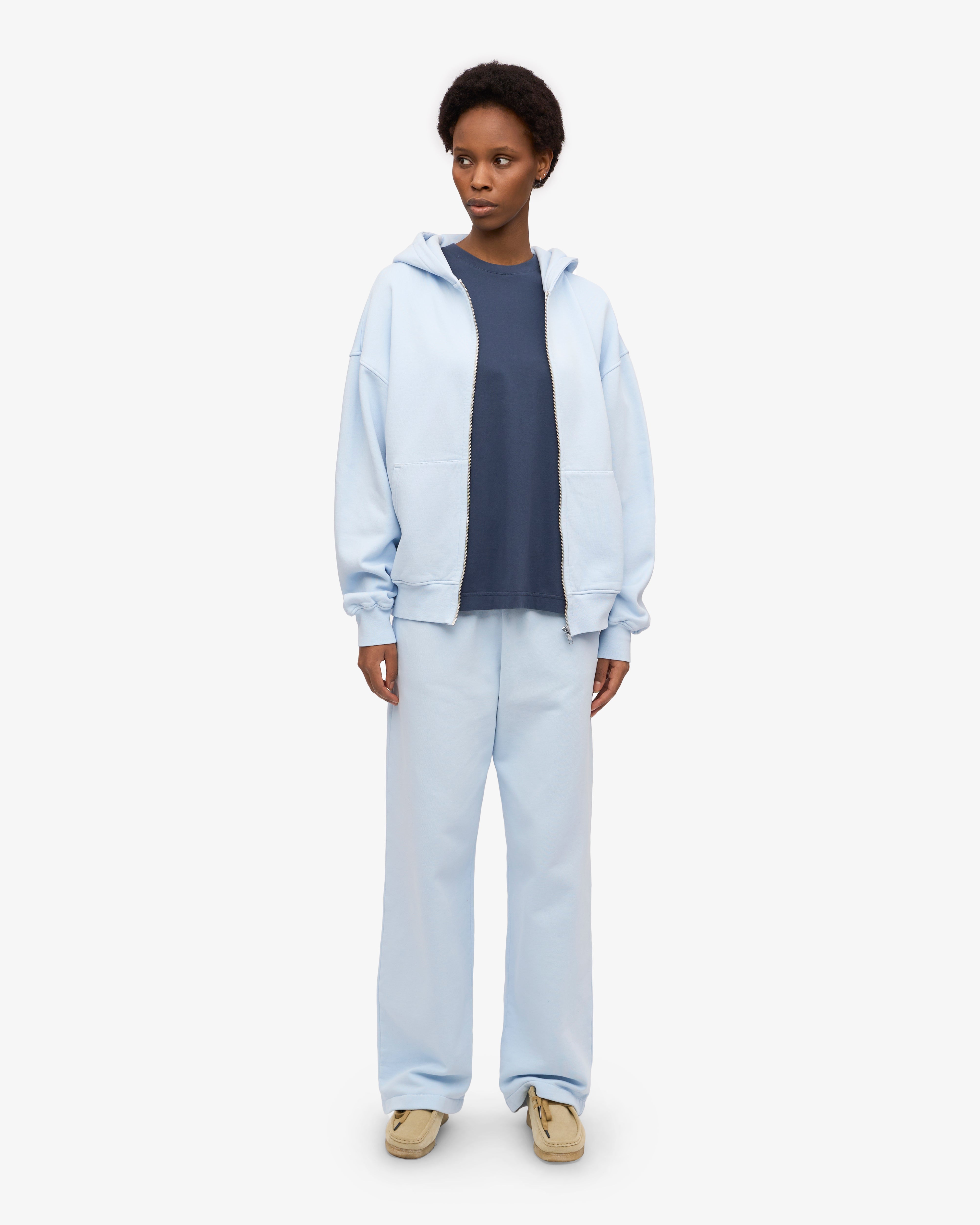 Organic Oversized Zip Hood - Polar Blue