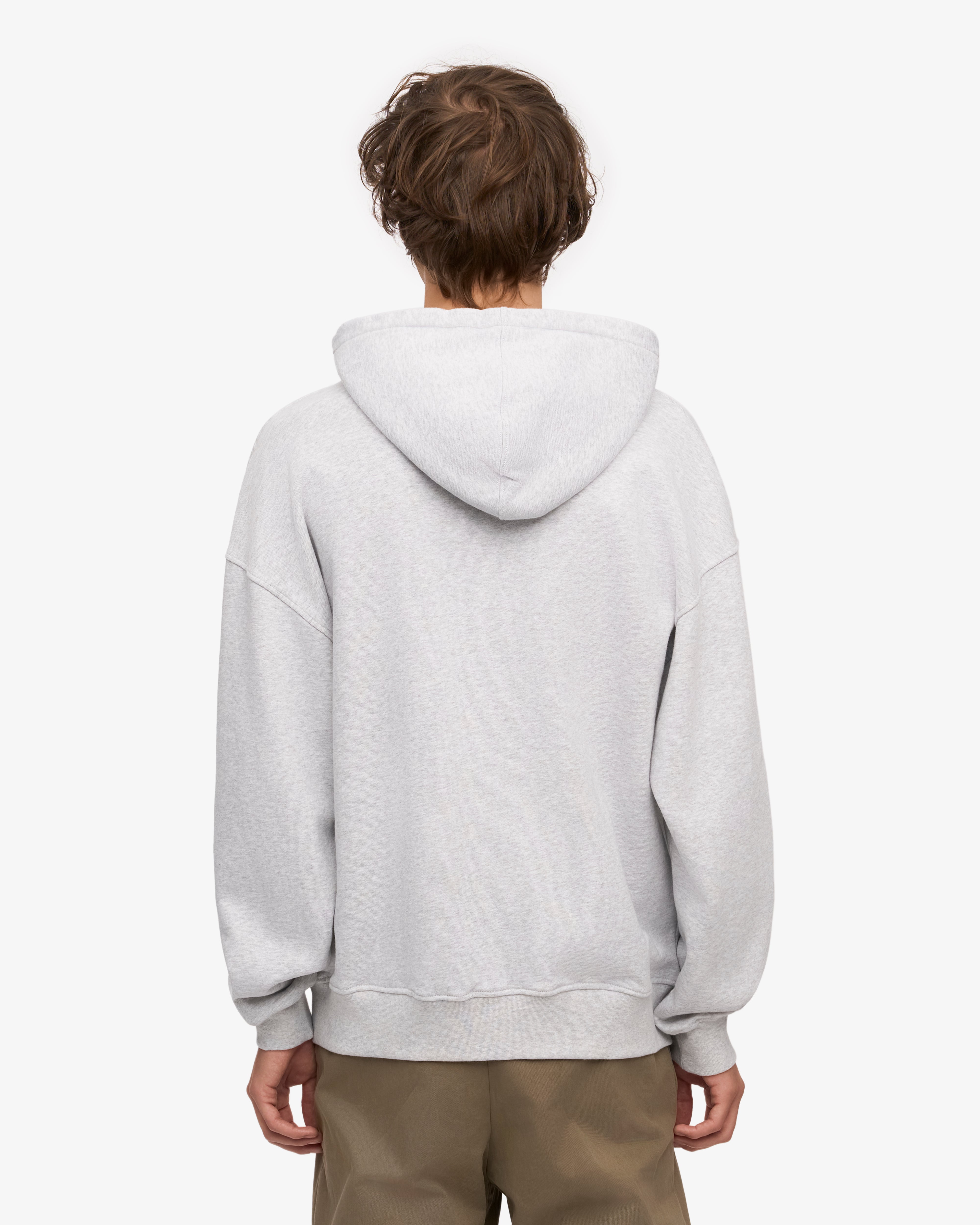 Organic Oversized Zip Hood - Snow Melange