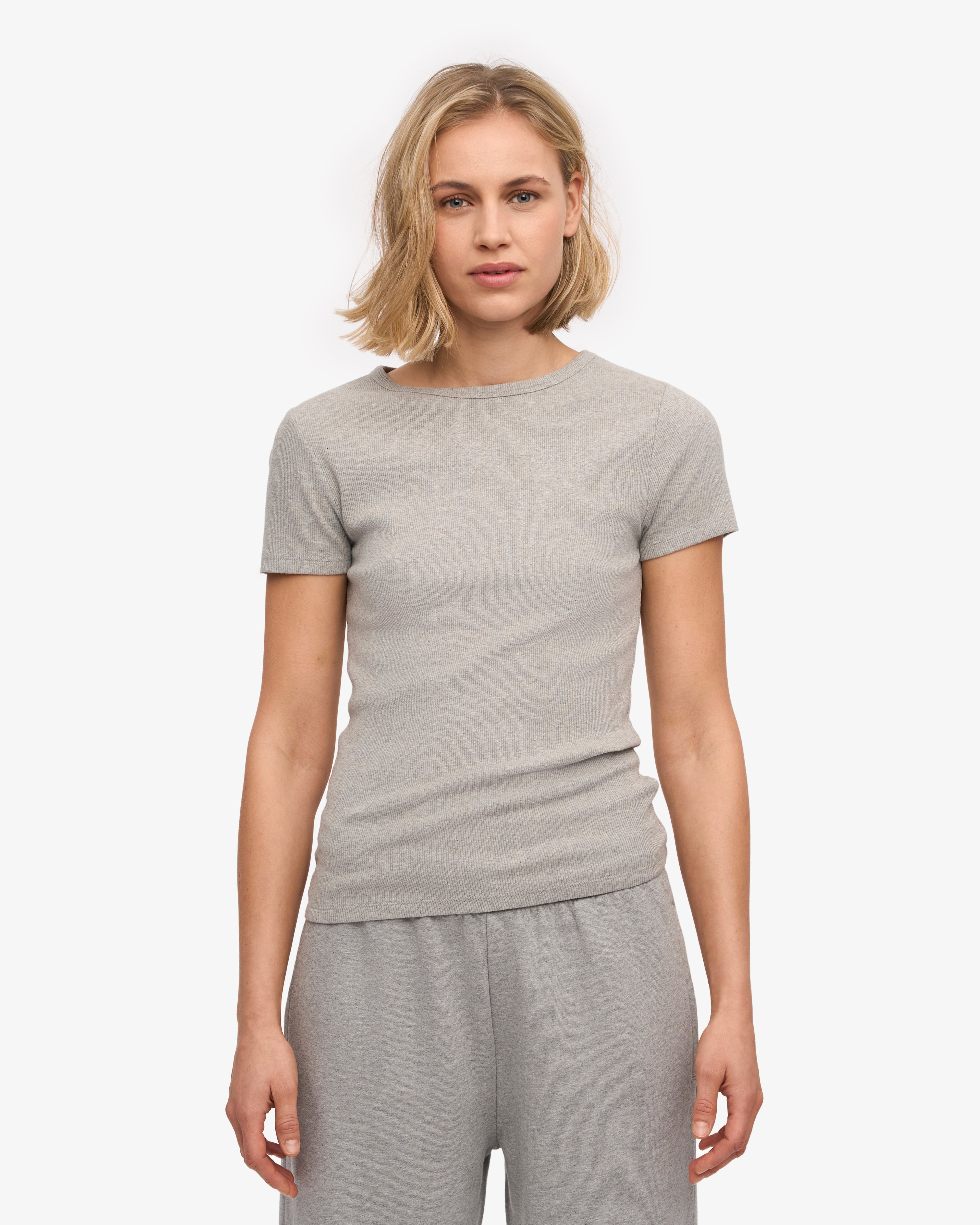 Organic Rib T-Shirt - Heather Grey