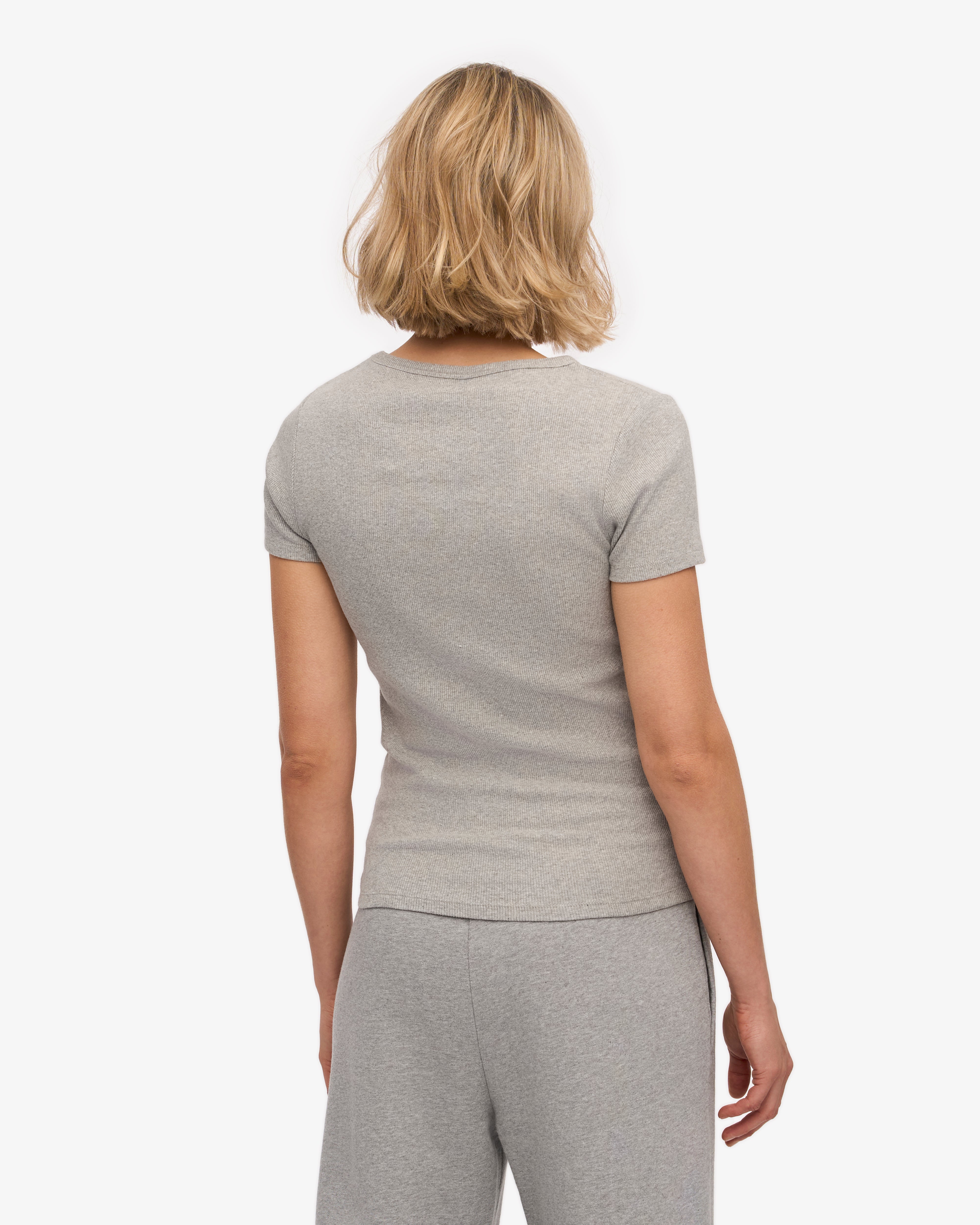 Organic Rib T-Shirt - Heather Grey