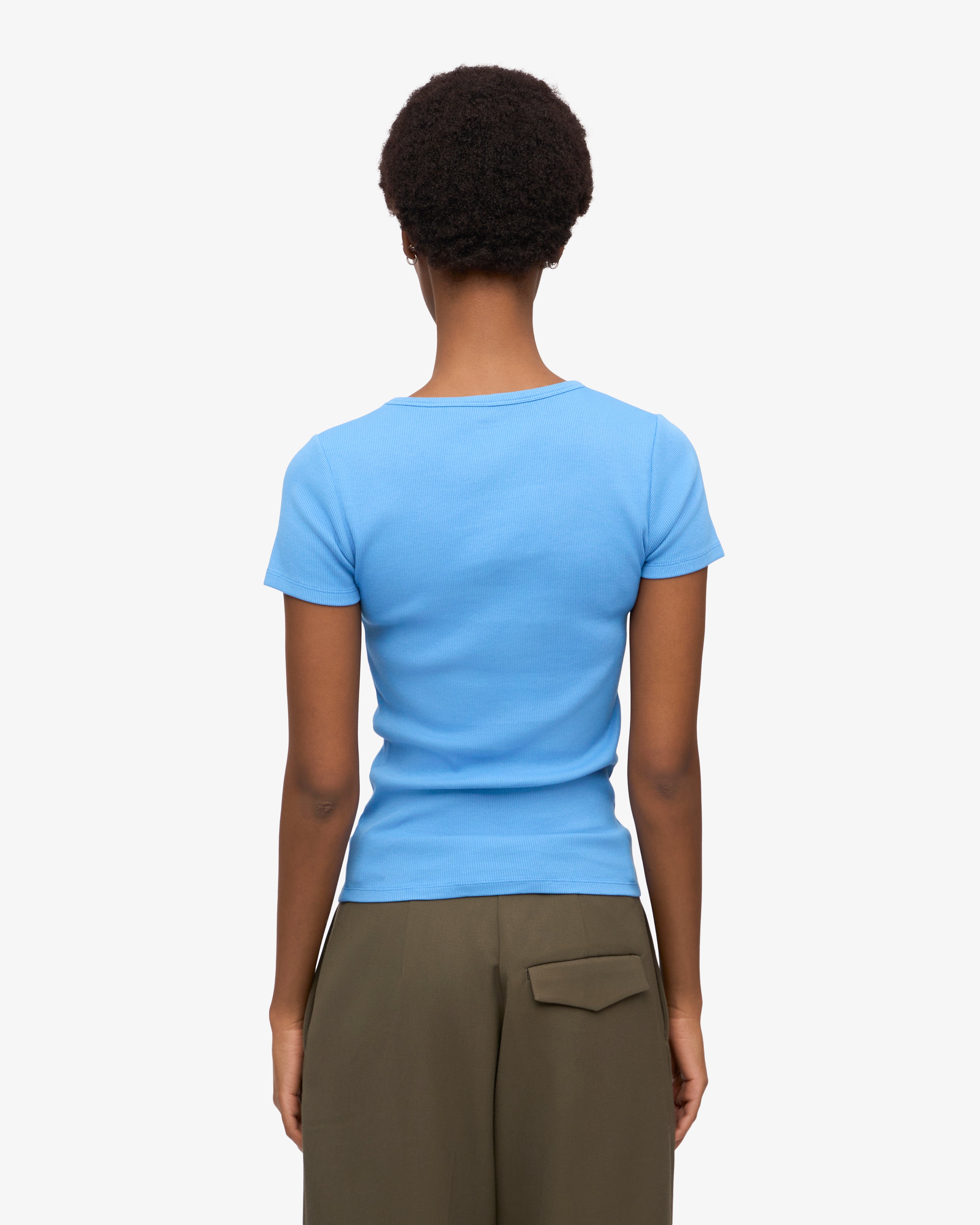 Organic Rib T-Shirt - Pacific Blue