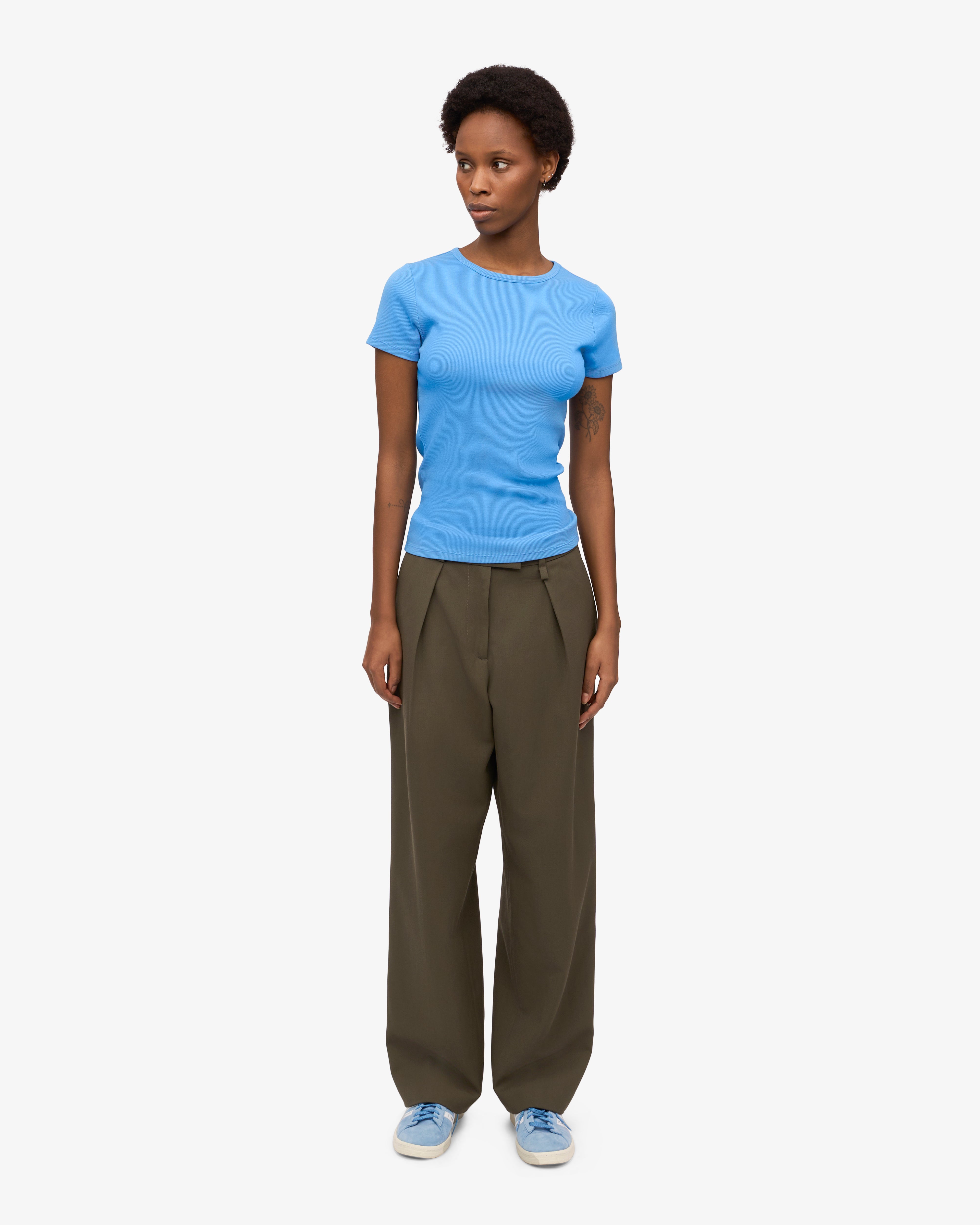 Organic Rib T-Shirt - Pacific Blue