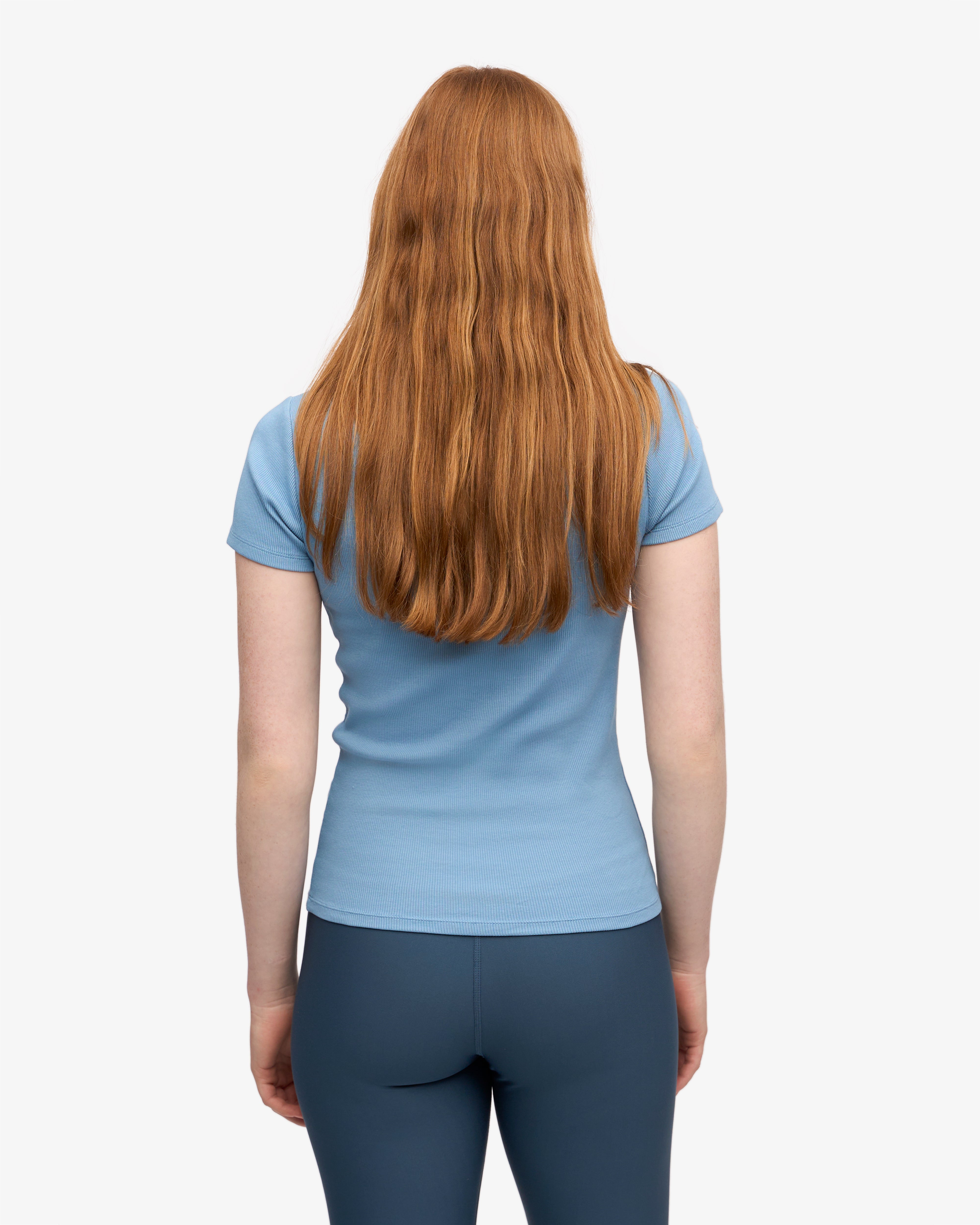 Organic Rib T-Shirt - Seaside Blue