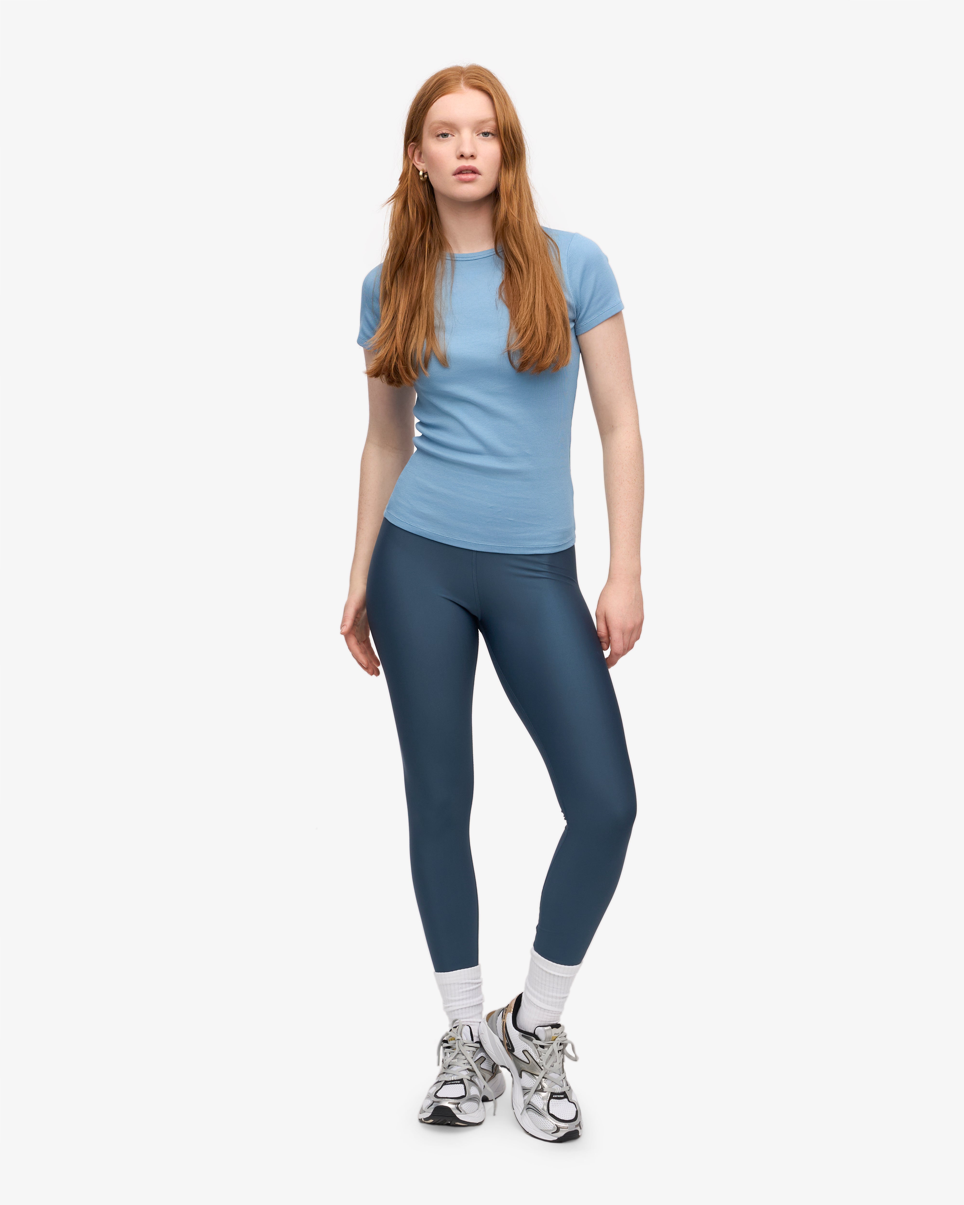 Organic Rib T-Shirt - Seaside Blue