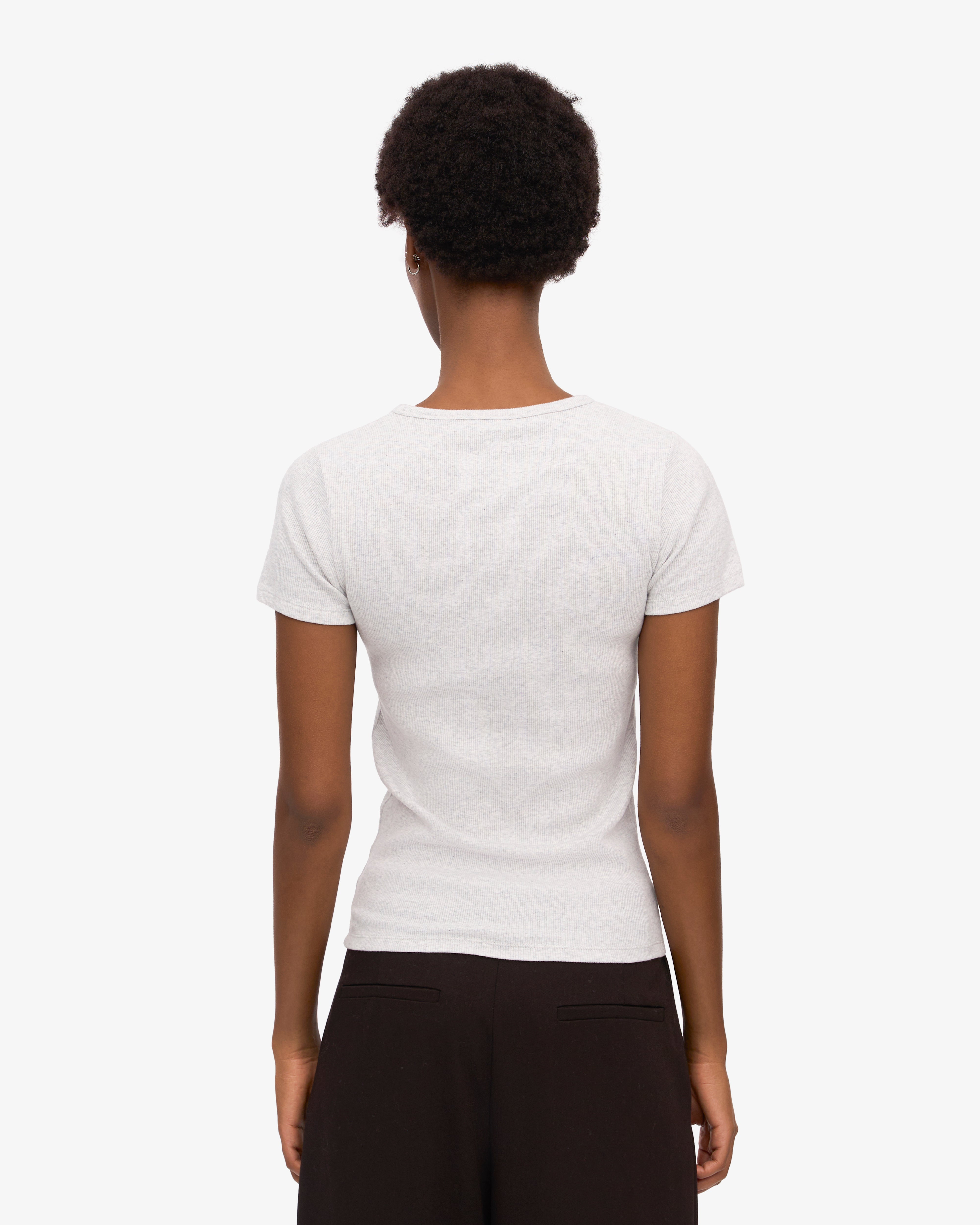 Organic Rib T-Shirt - Snow Melange