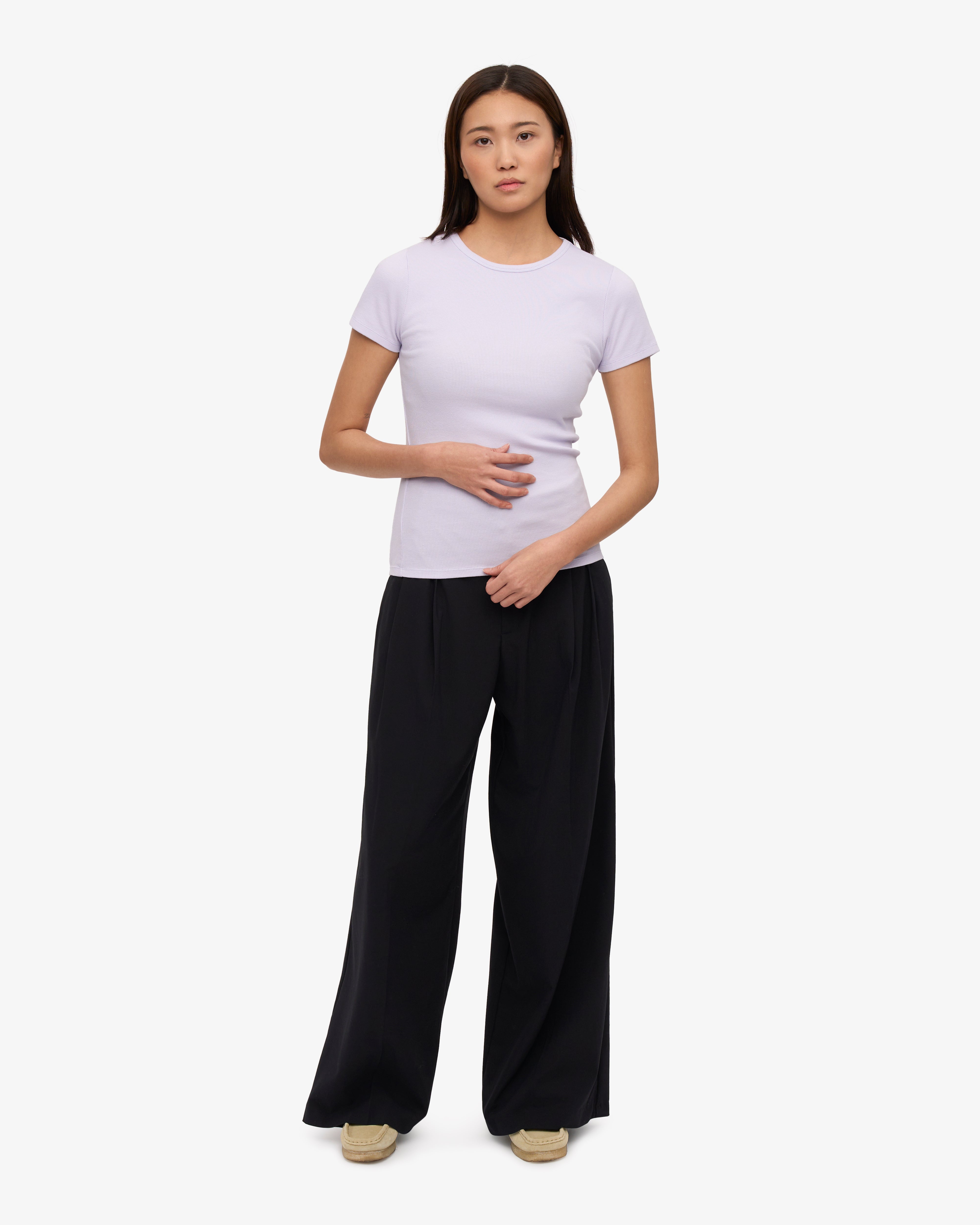Organic Rib T-Shirt - Soft Lavender