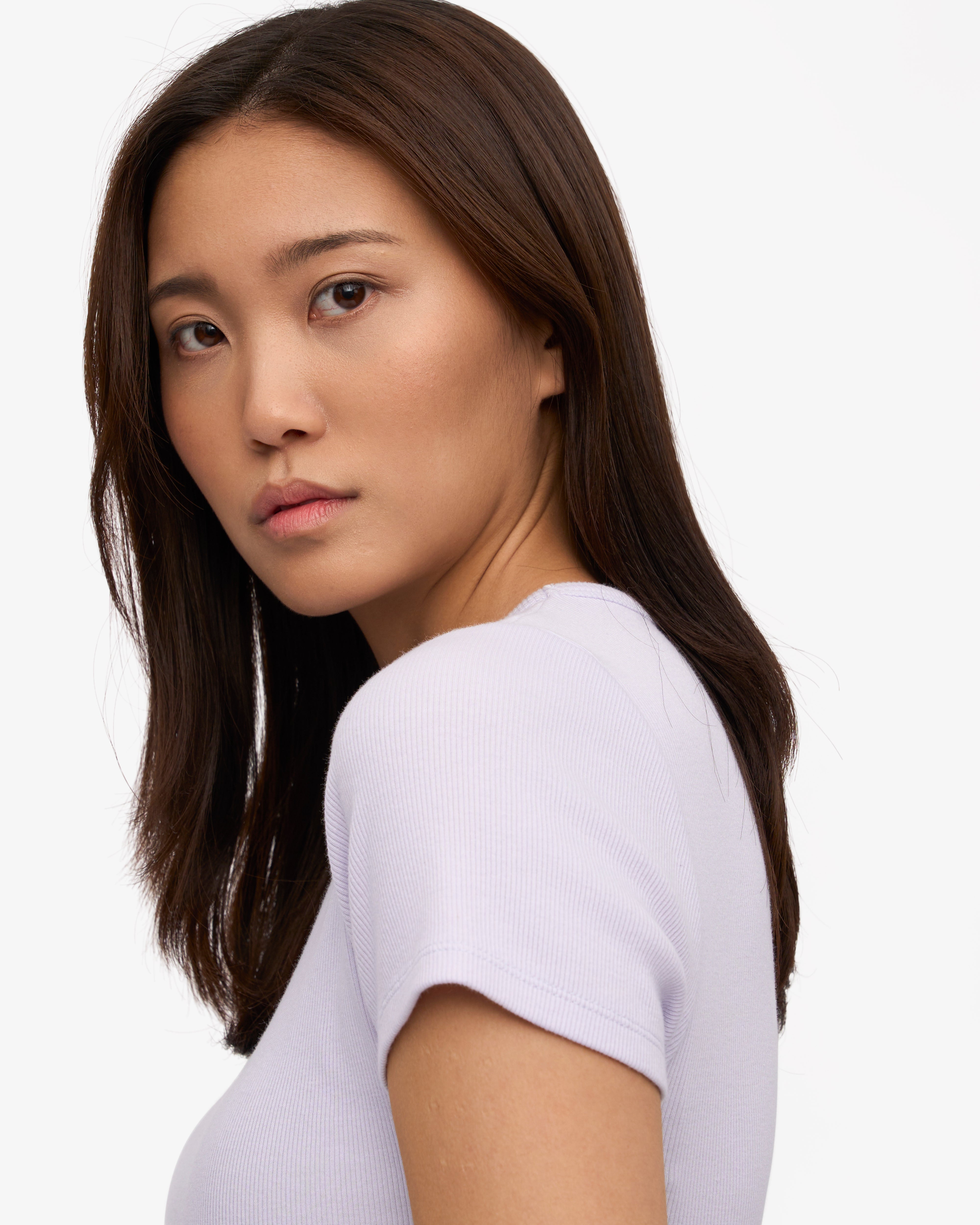 Organic Rib T-Shirt - Soft Lavender