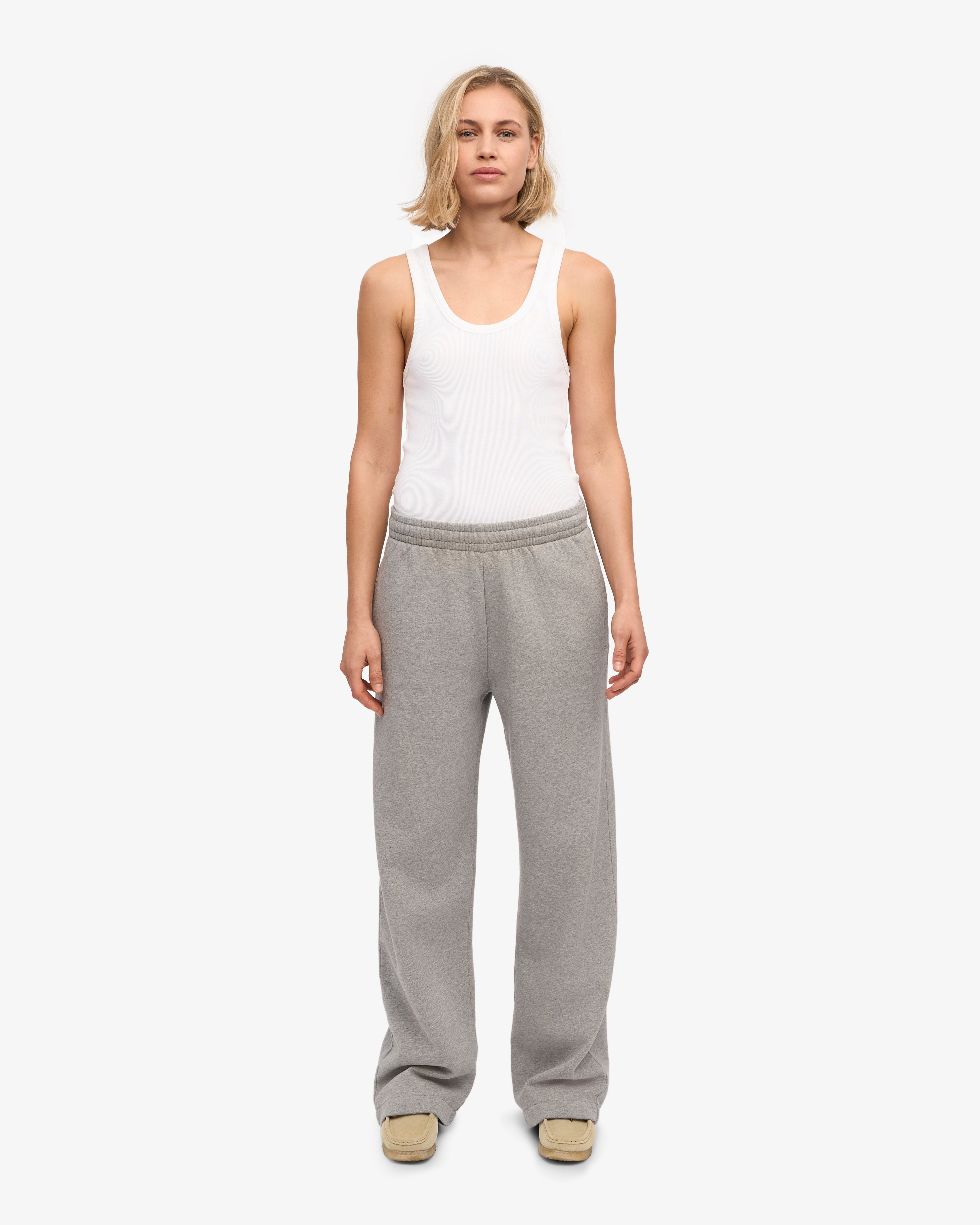Organic Straight Leg Sweatpants - Heather Grey