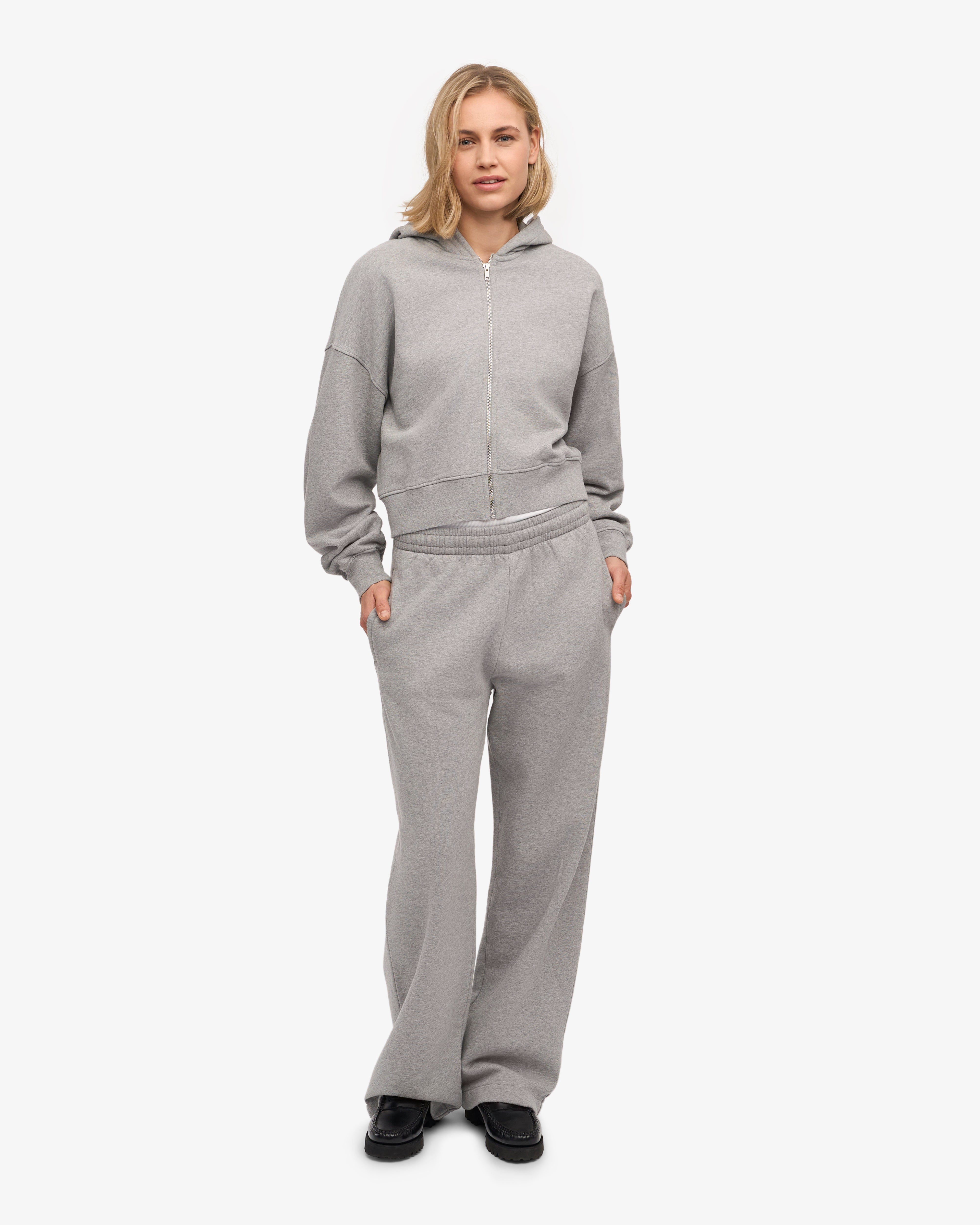 Organic Straight Leg Sweatpants - Heather Grey
