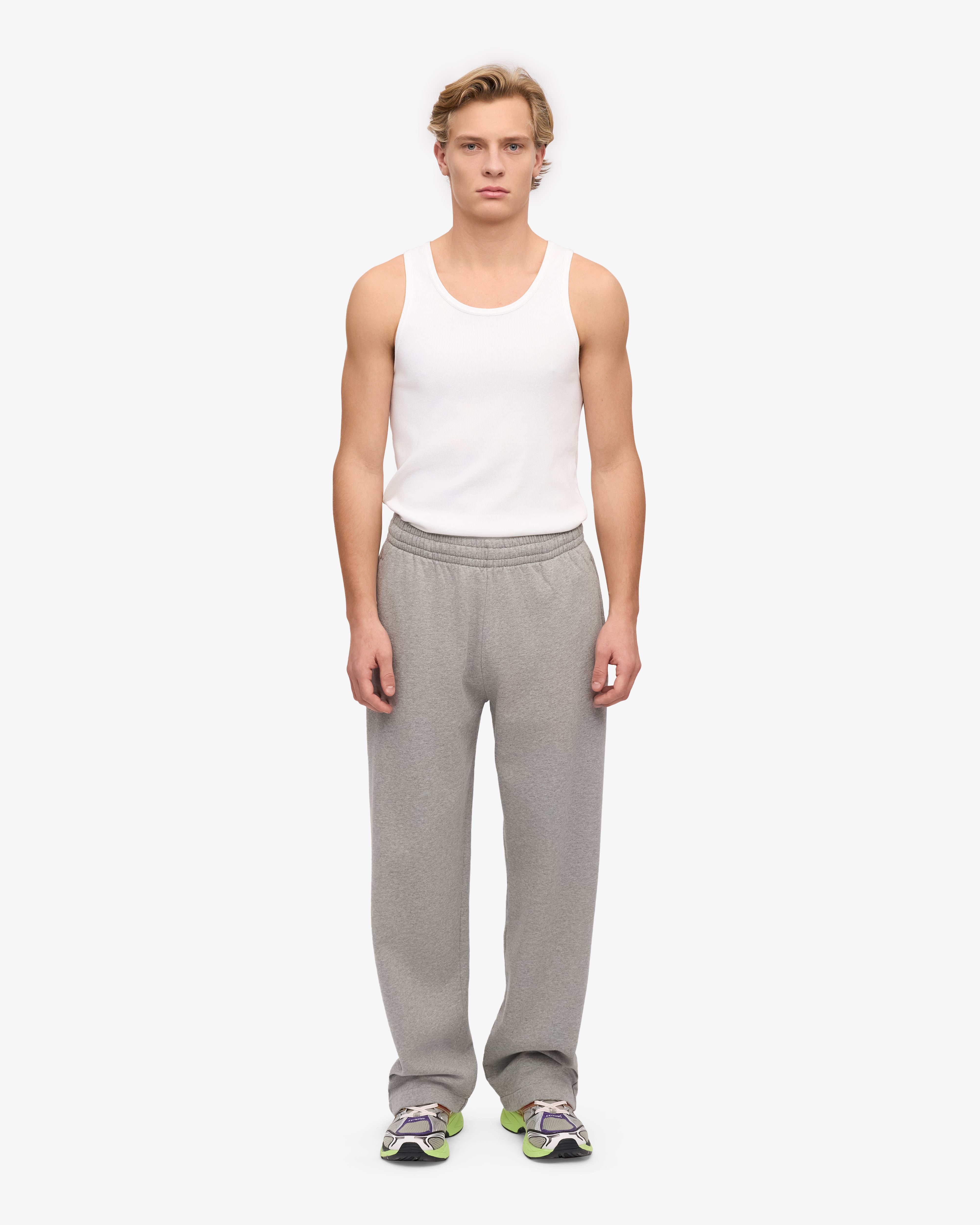 Organic Straight Leg Sweatpants - Heather Grey