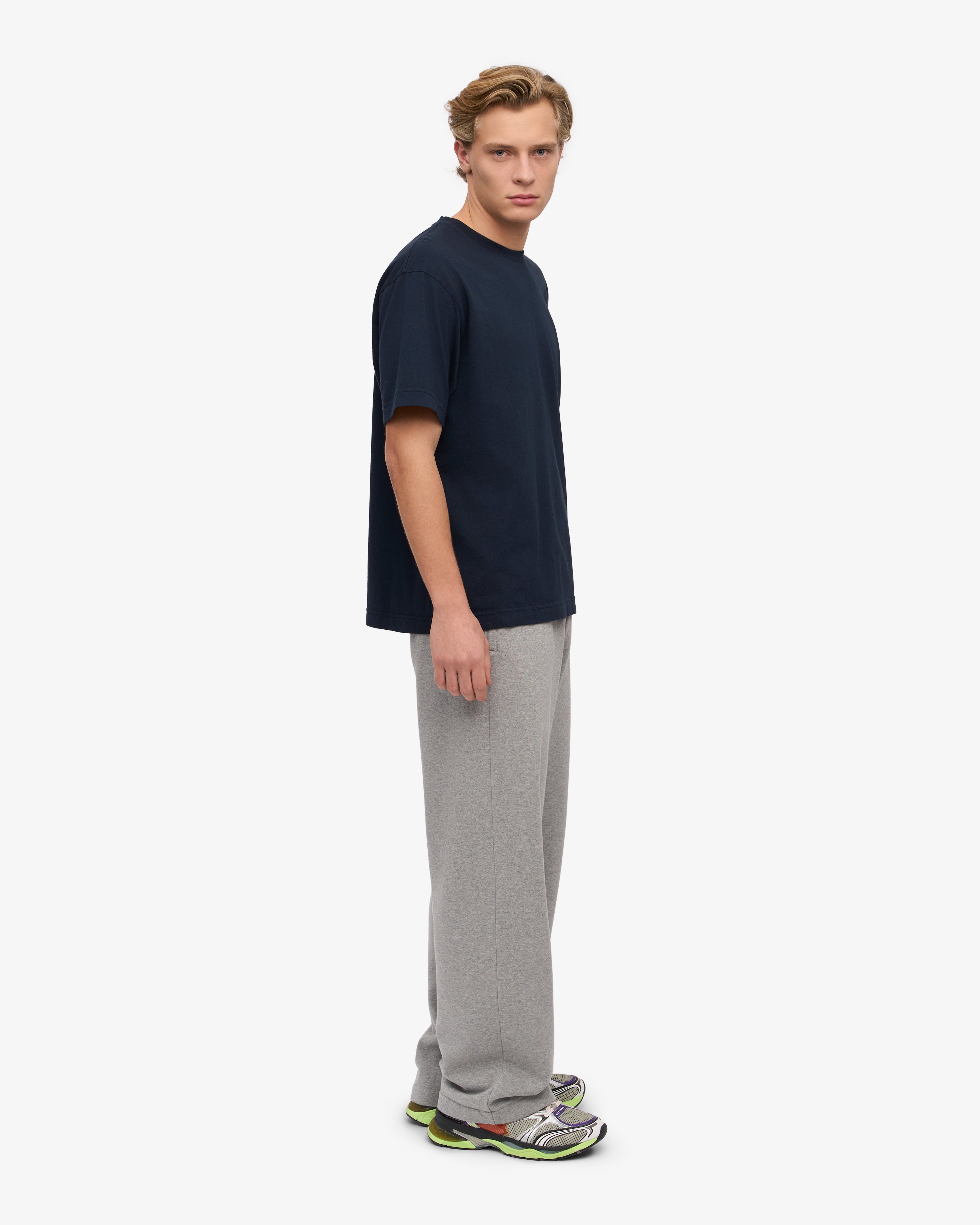 Organic Straight Leg Sweatpants - Heather Grey