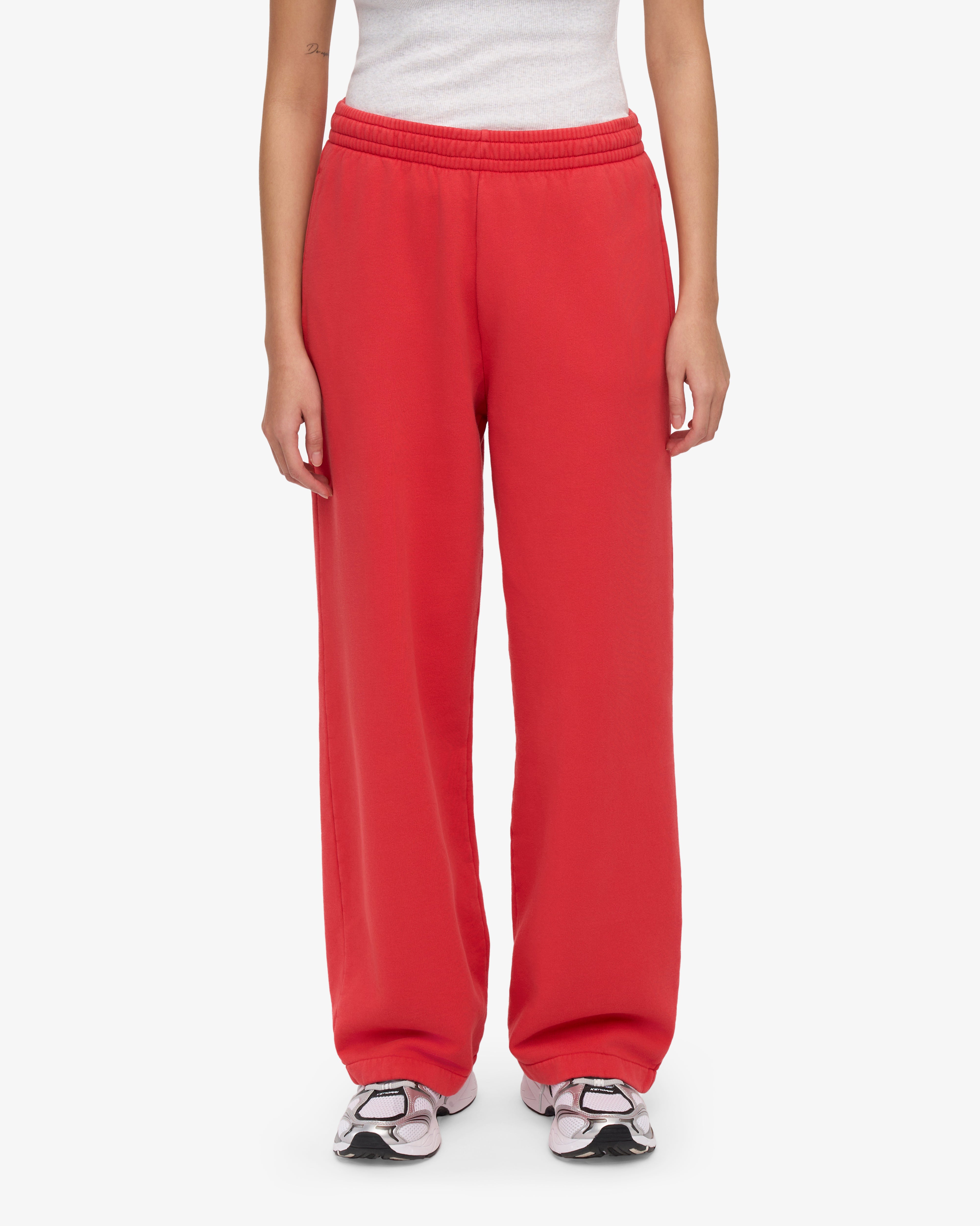 Organic Straight Leg Sweatpants - Red Tangerine