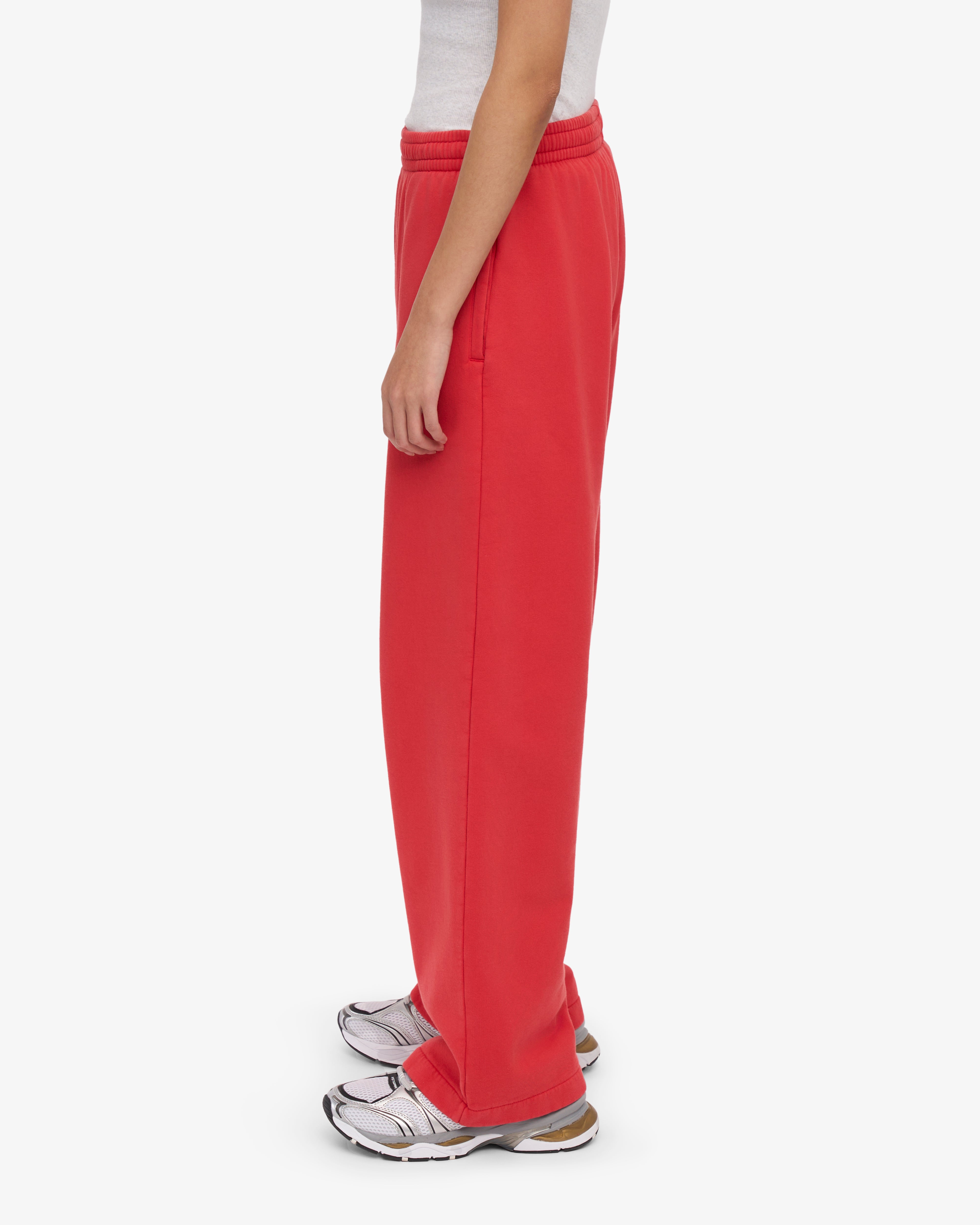 Organic Straight Leg Sweatpants - Red Tangerine