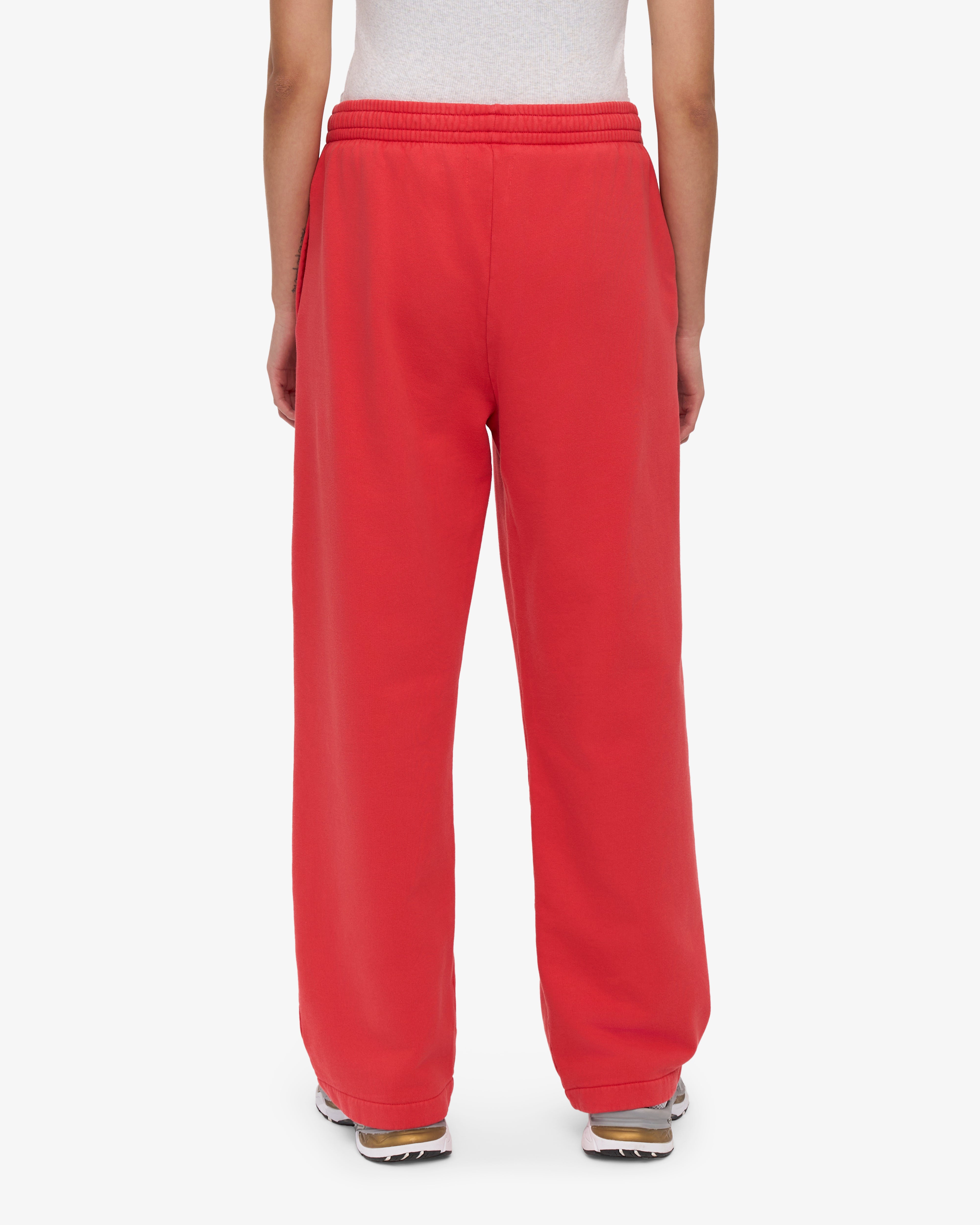 Organic Straight Leg Sweatpants - Red Tangerine