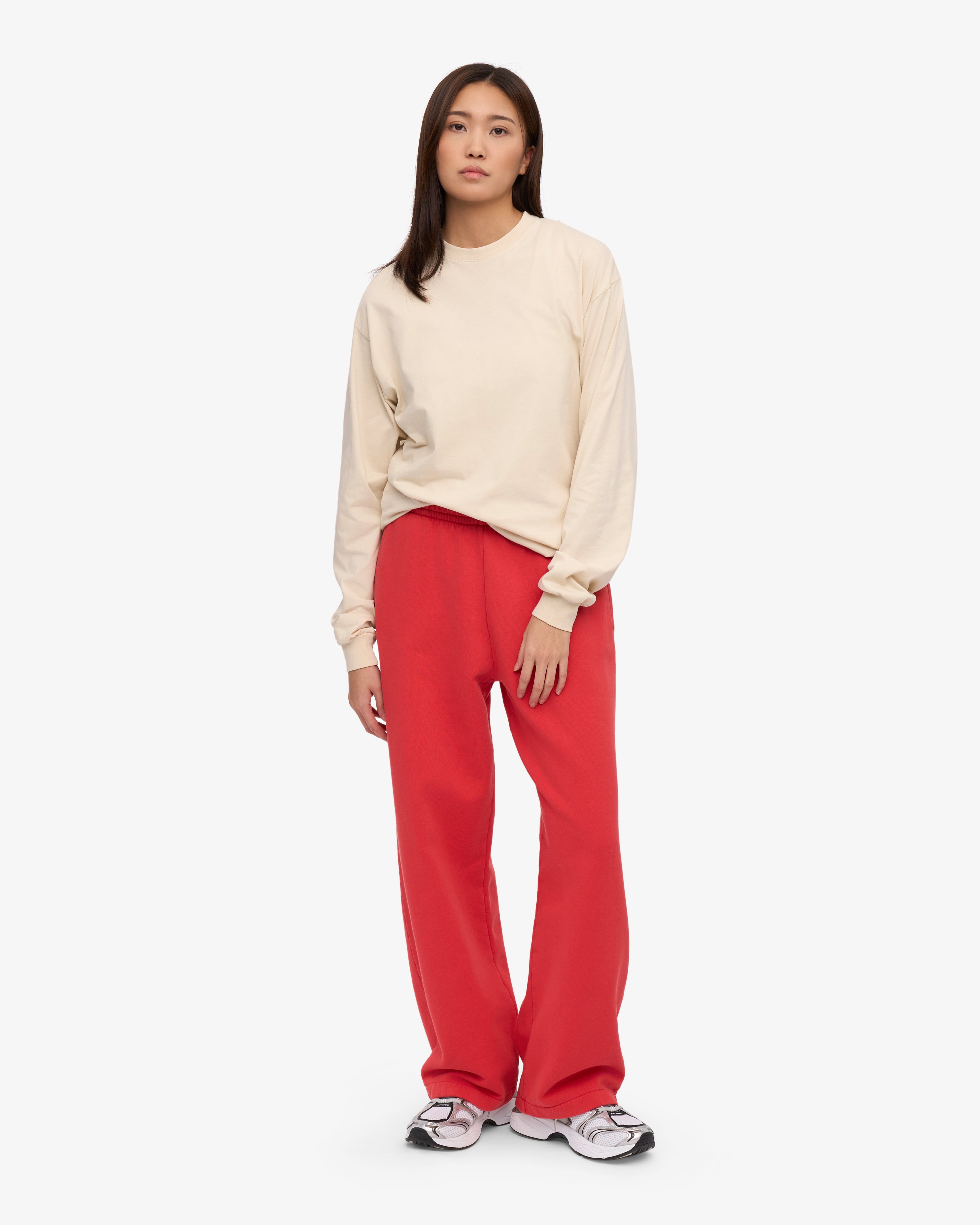Organic Straight Leg Sweatpants - Red Tangerine