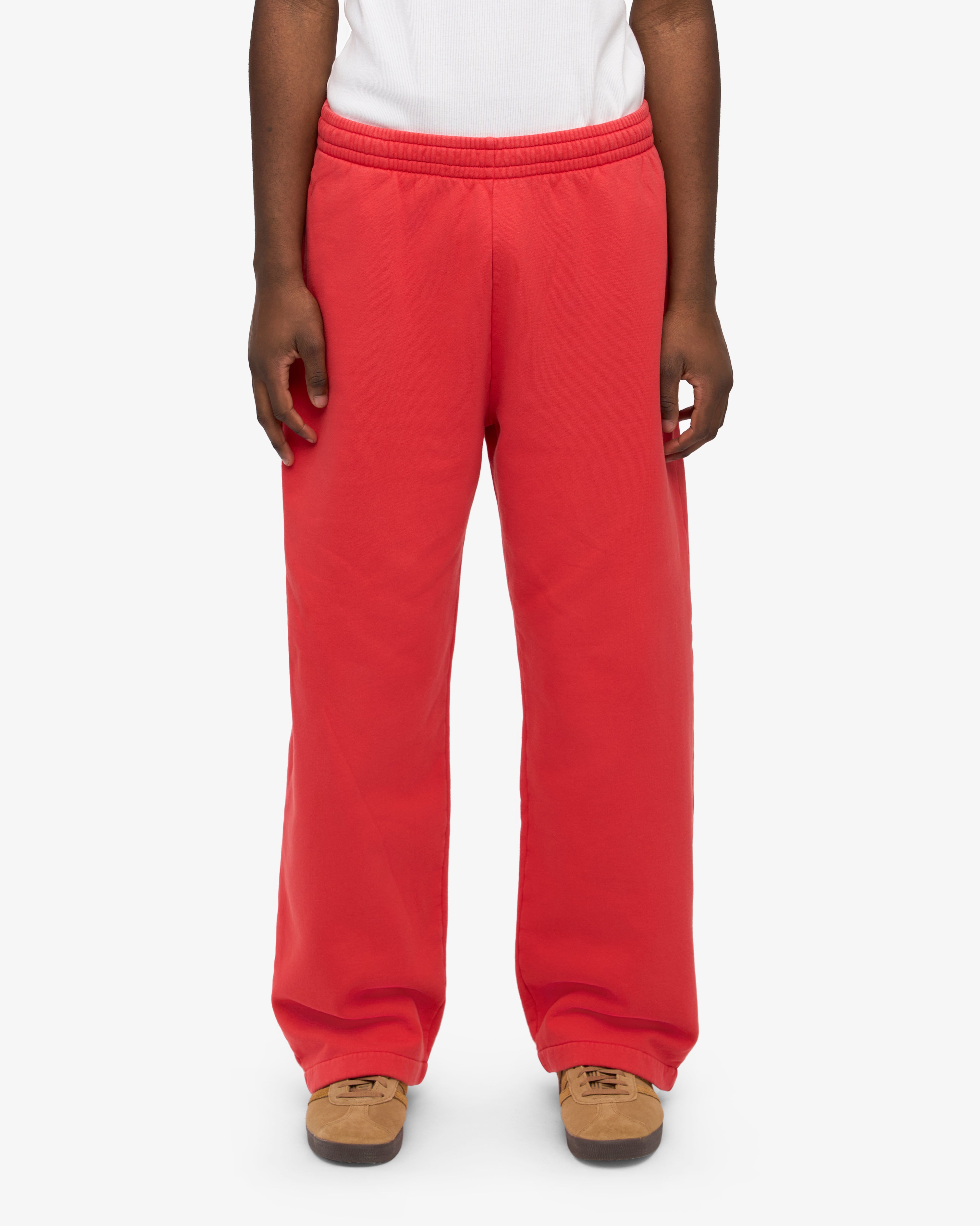 Organic Straight Leg Sweatpants - Red Tangerine
