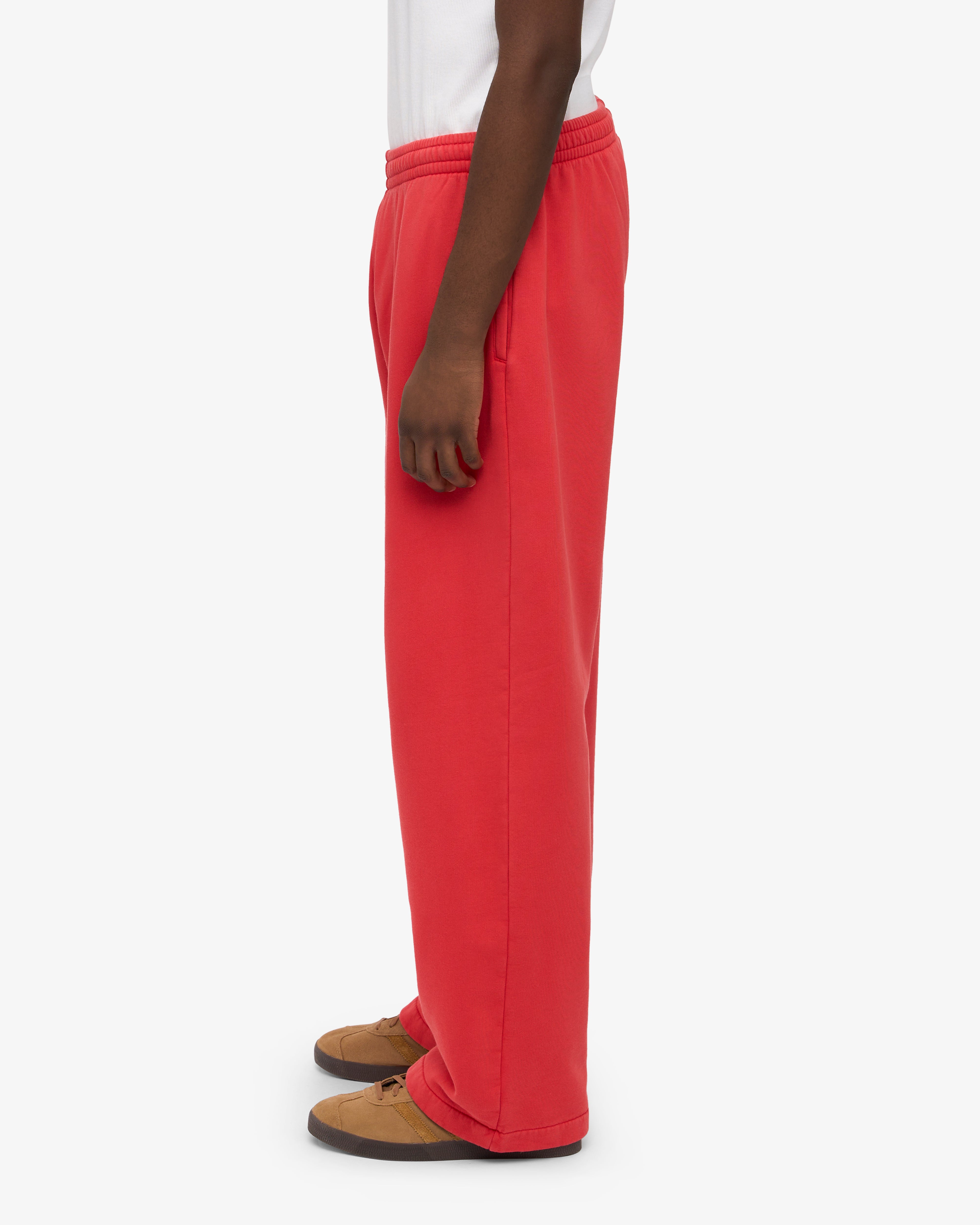 Organic Straight Leg Sweatpants - Red Tangerine