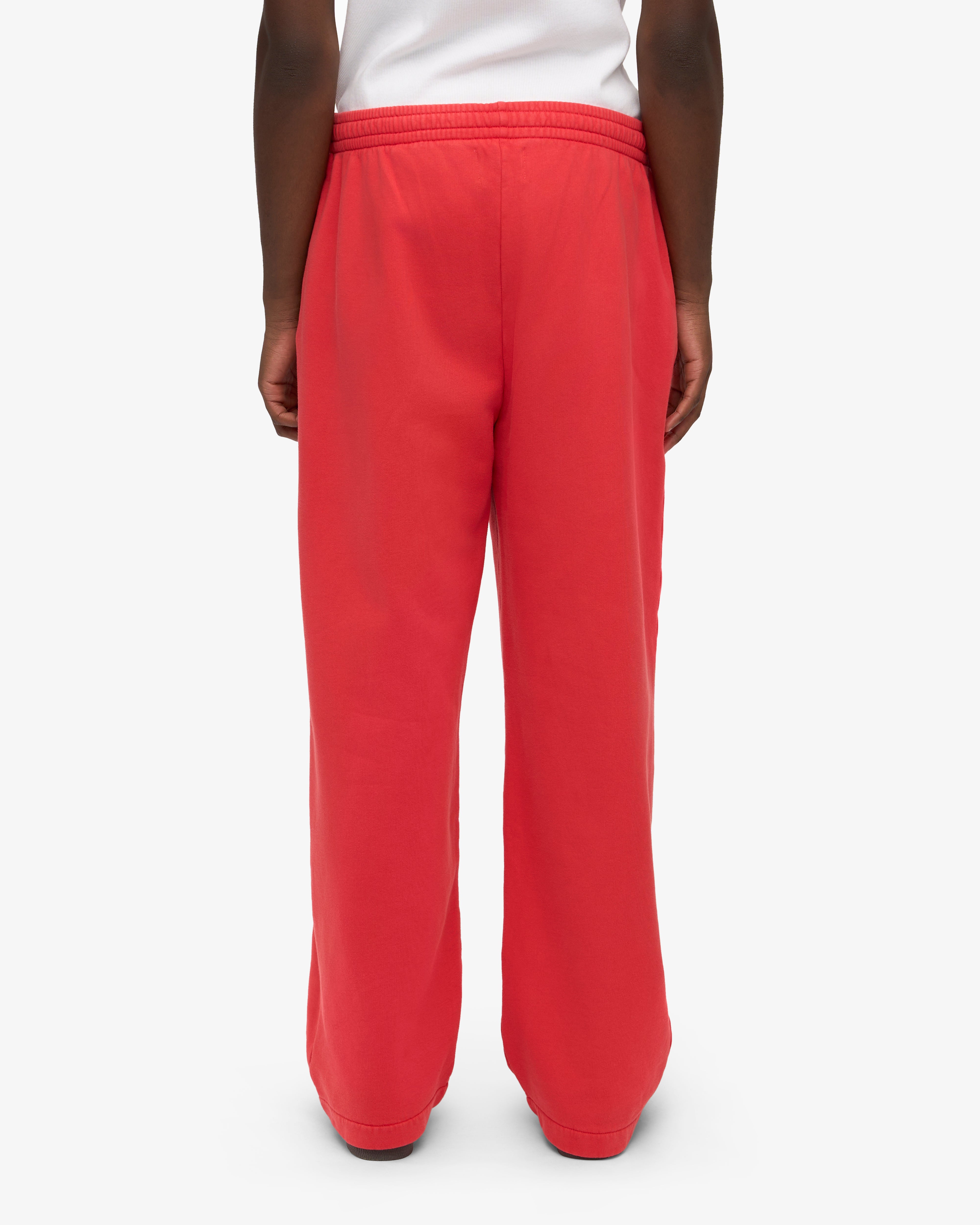 Organic Straight Leg Sweatpants - Red Tangerine
