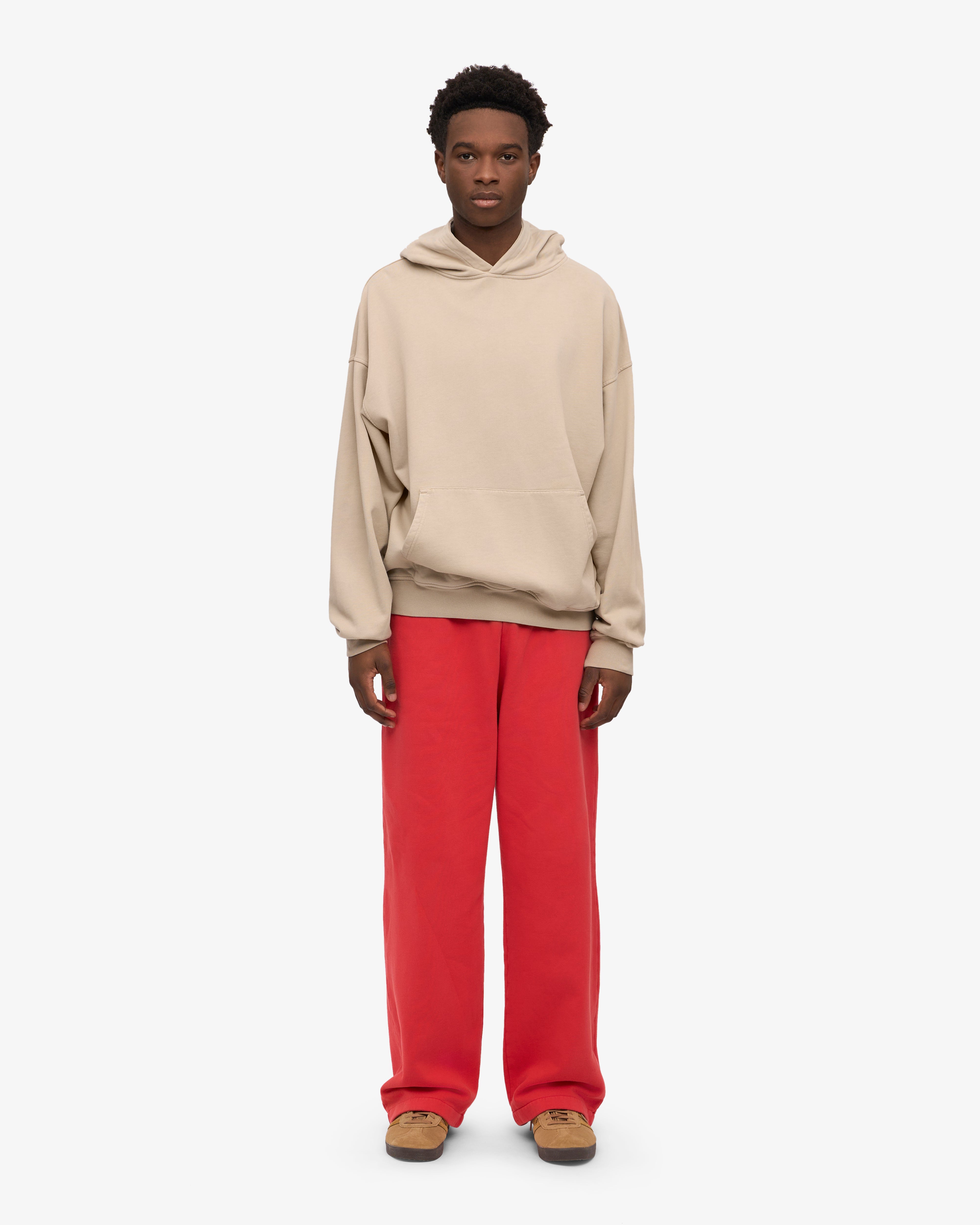 Organic Straight Leg Sweatpants - Red Tangerine