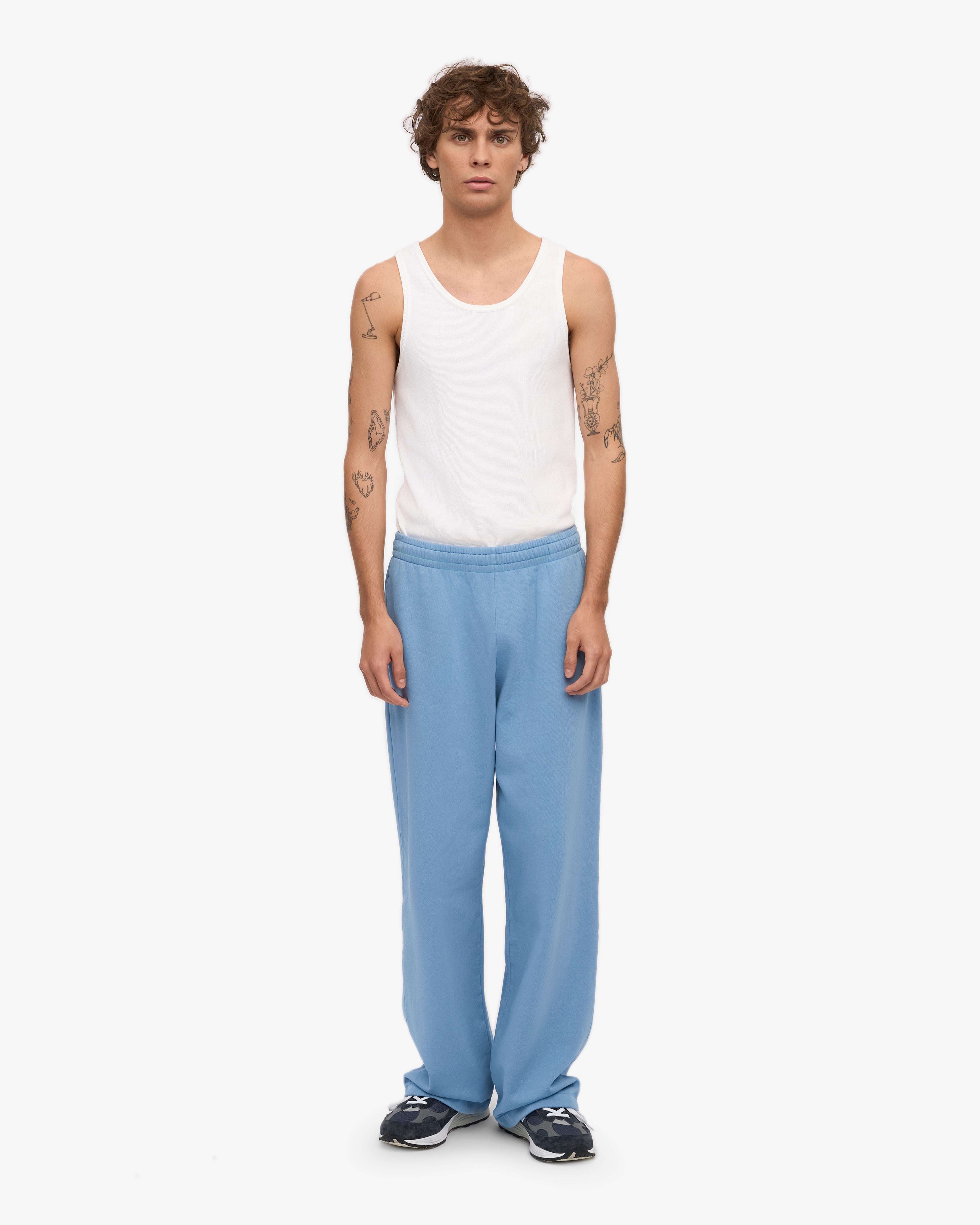 Organic Straight Leg Sweatpants - Seaside Blue