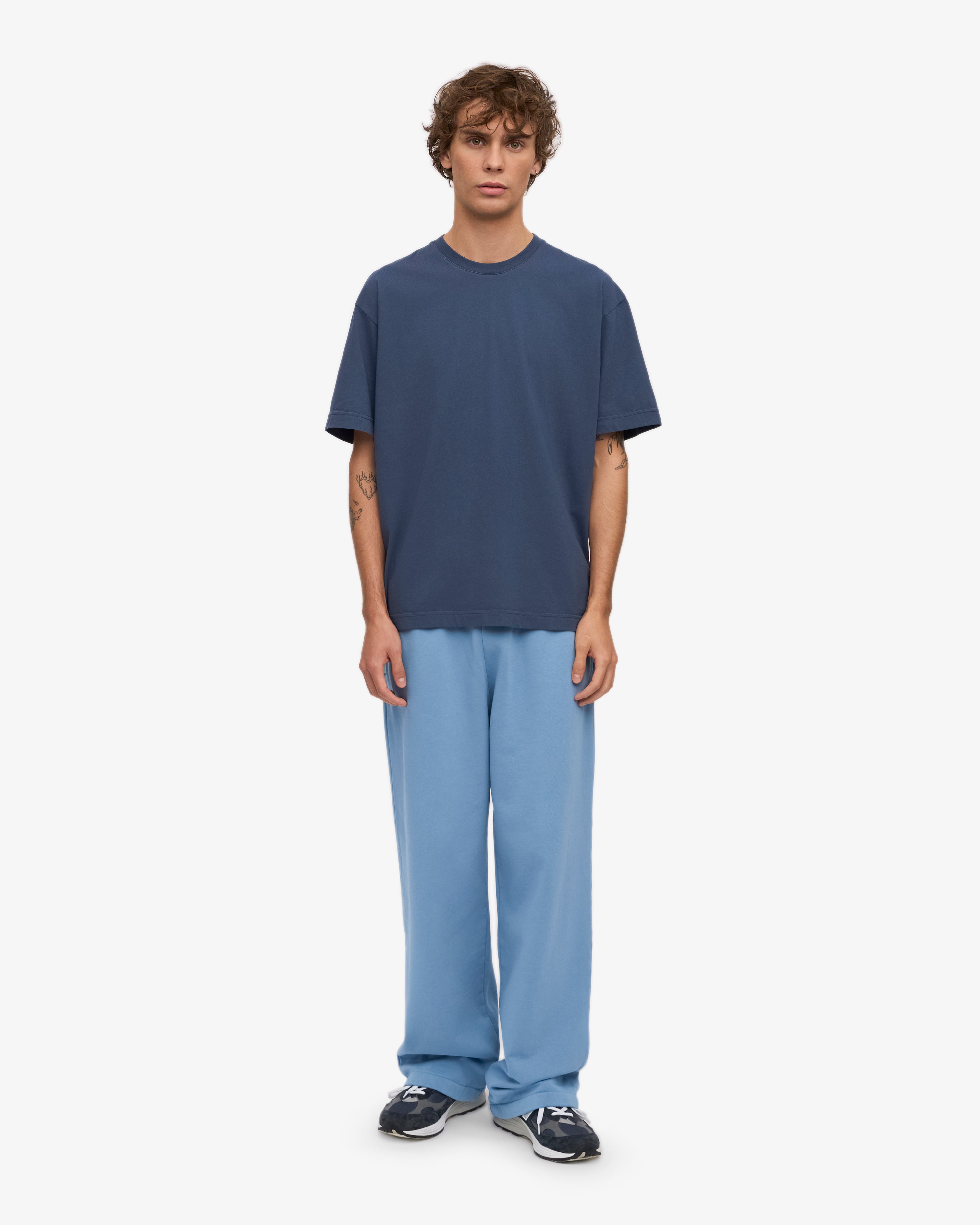 Organic Straight Leg Sweatpants - Seaside Blue