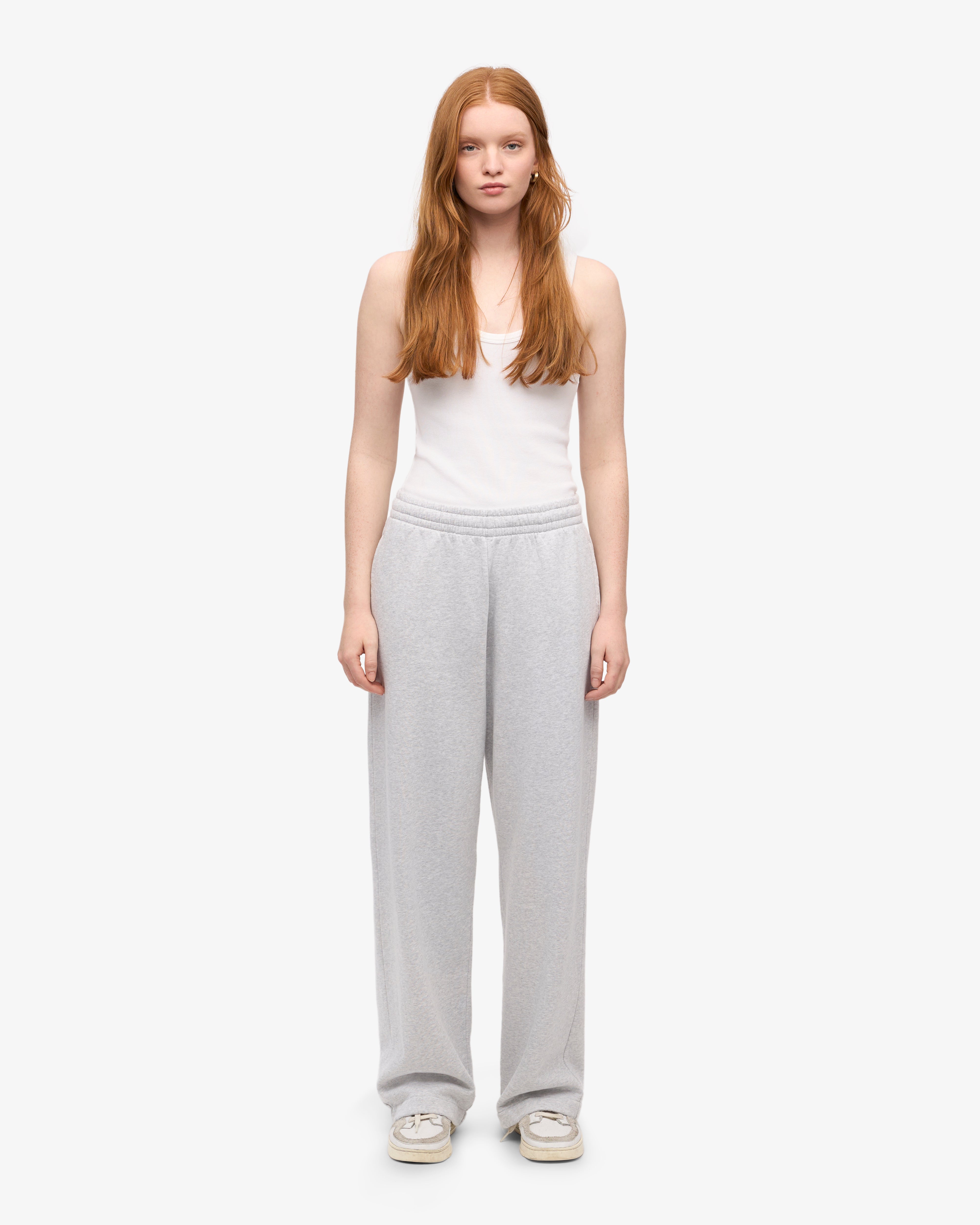 Organic Straight Leg Sweatpants - Snow Melange
