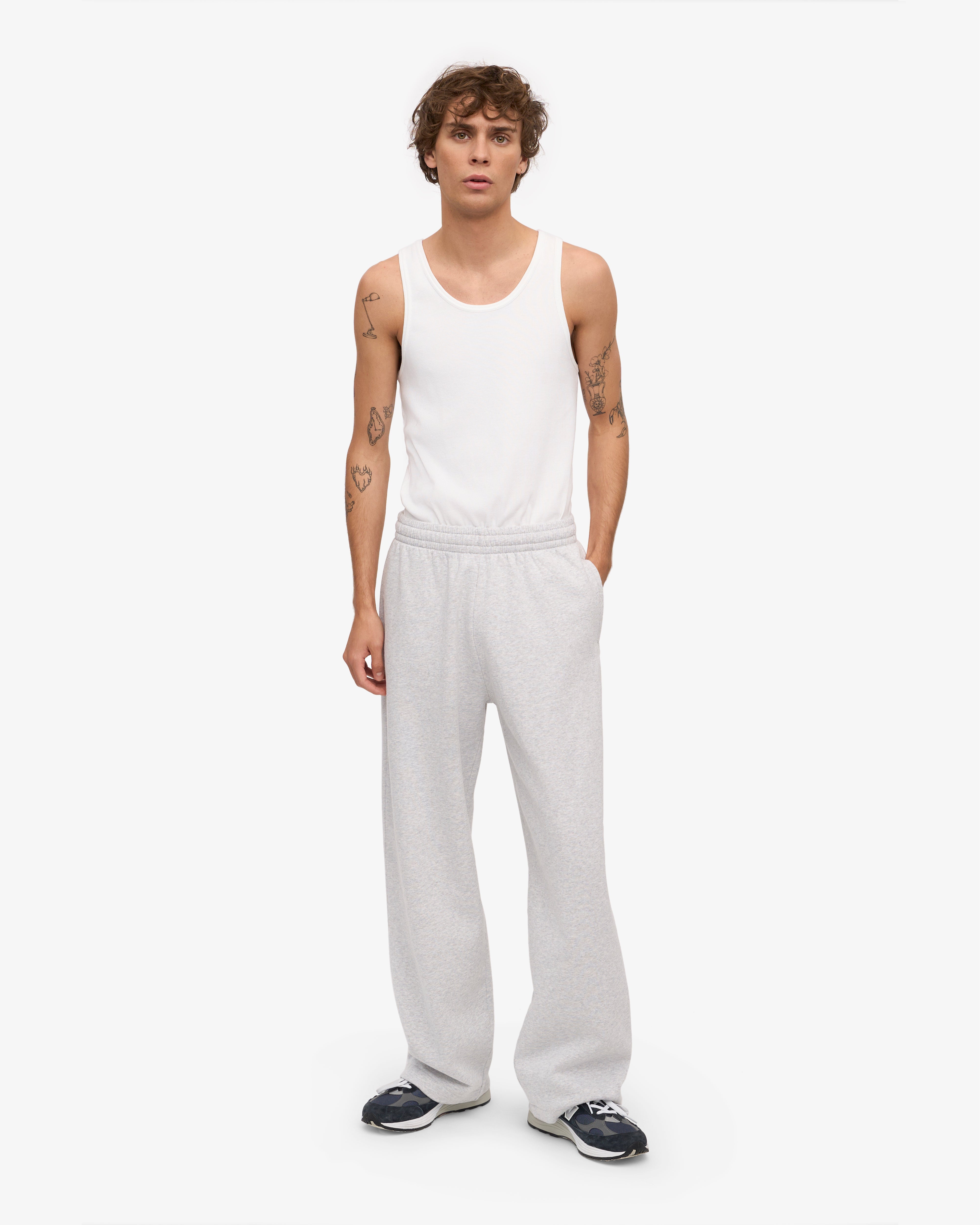 Organic Straight Leg Sweatpants - Snow Melange