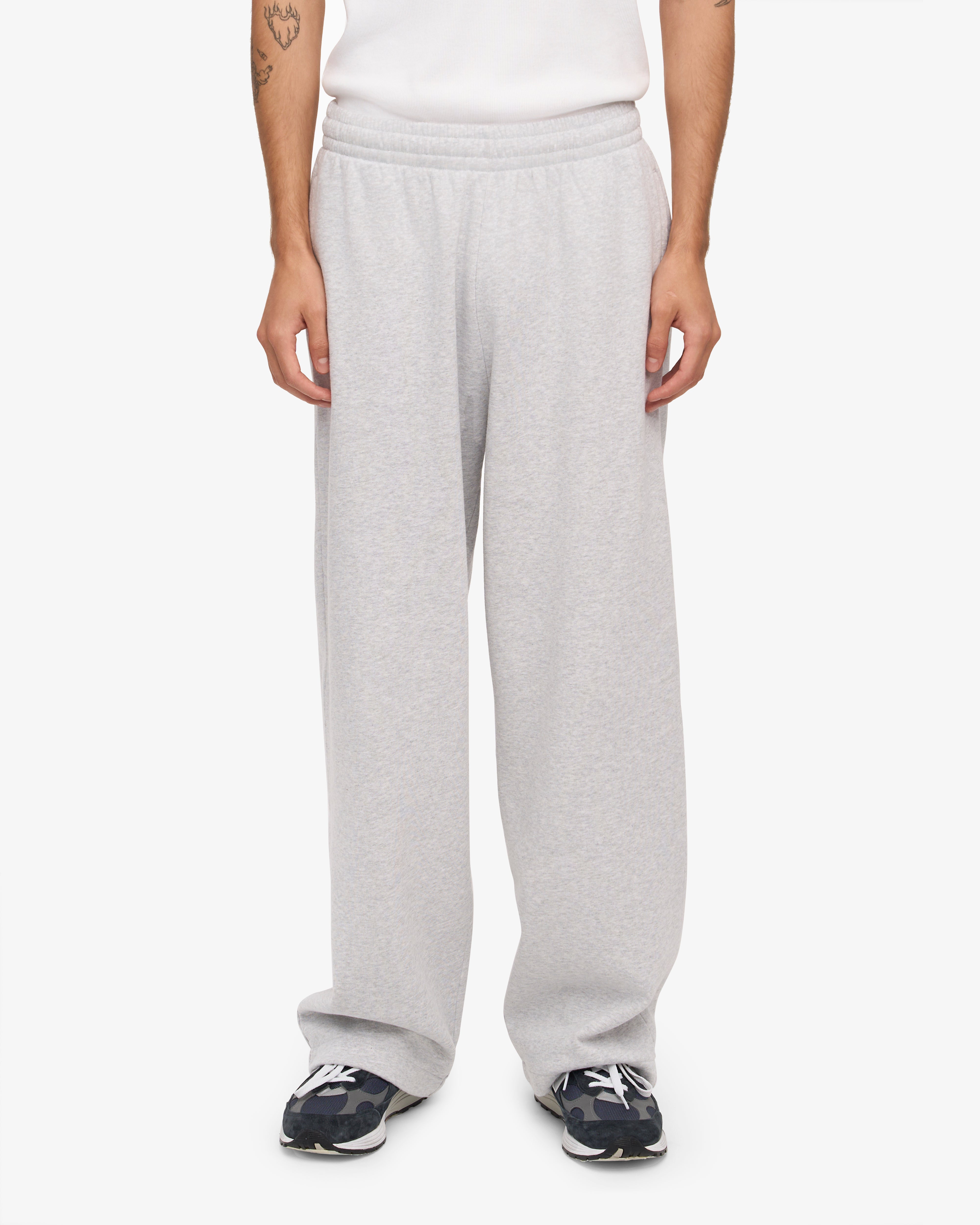 Organic Straight Leg Sweatpants - Snow Melange