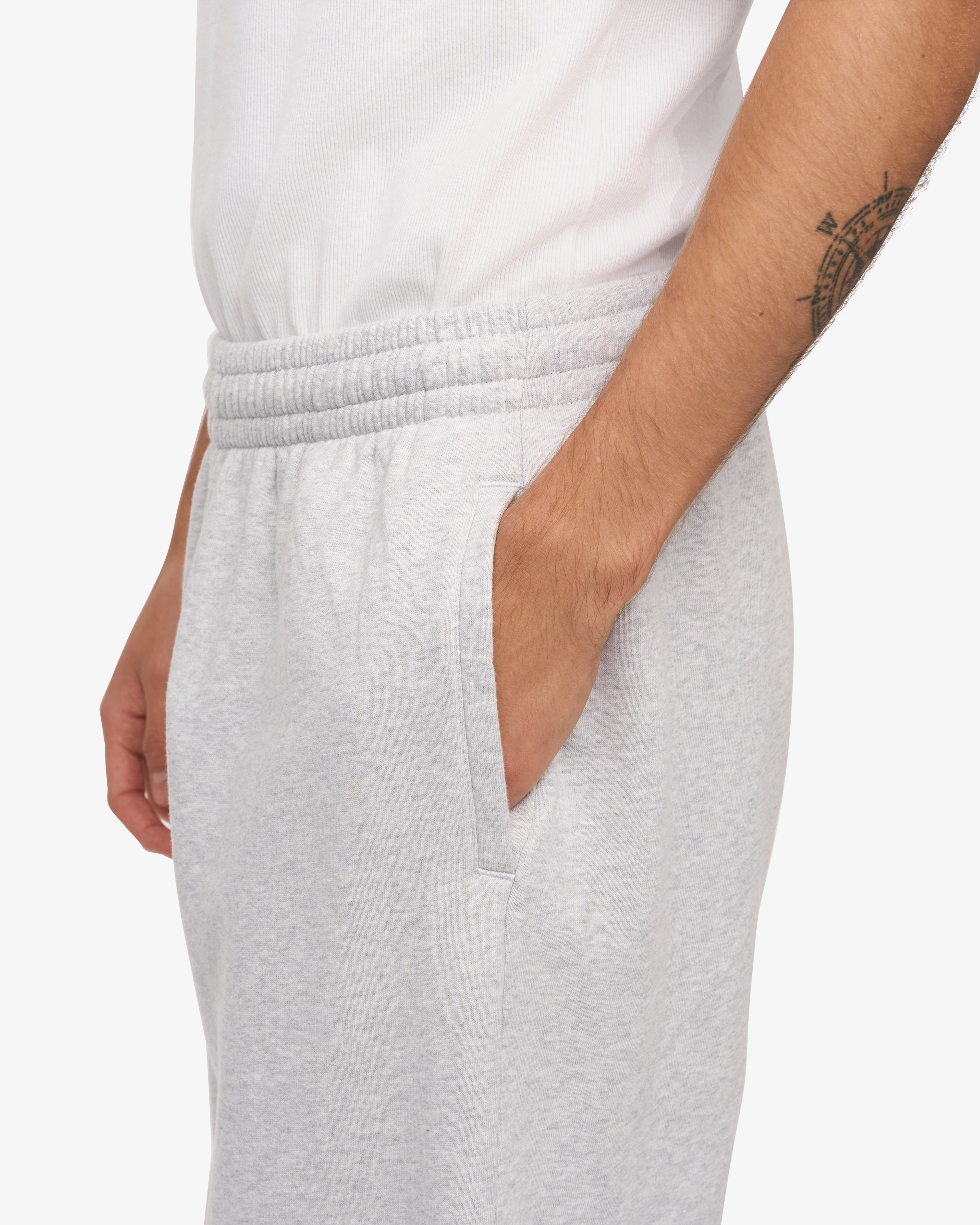 Organic Straight Leg Sweatpants - Snow Melange
