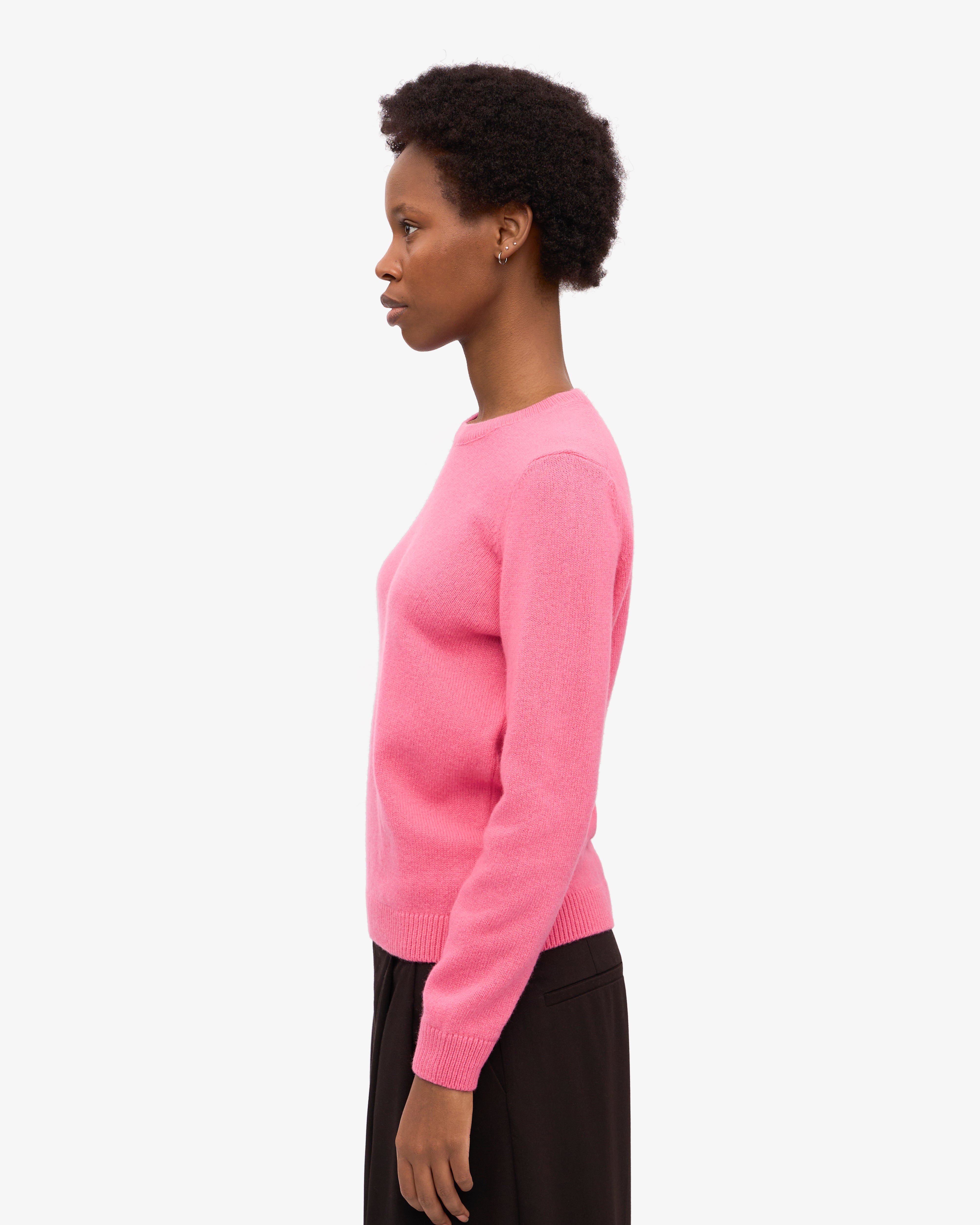 Women Classic Merino Wool Crew - Bubblegum Pink
