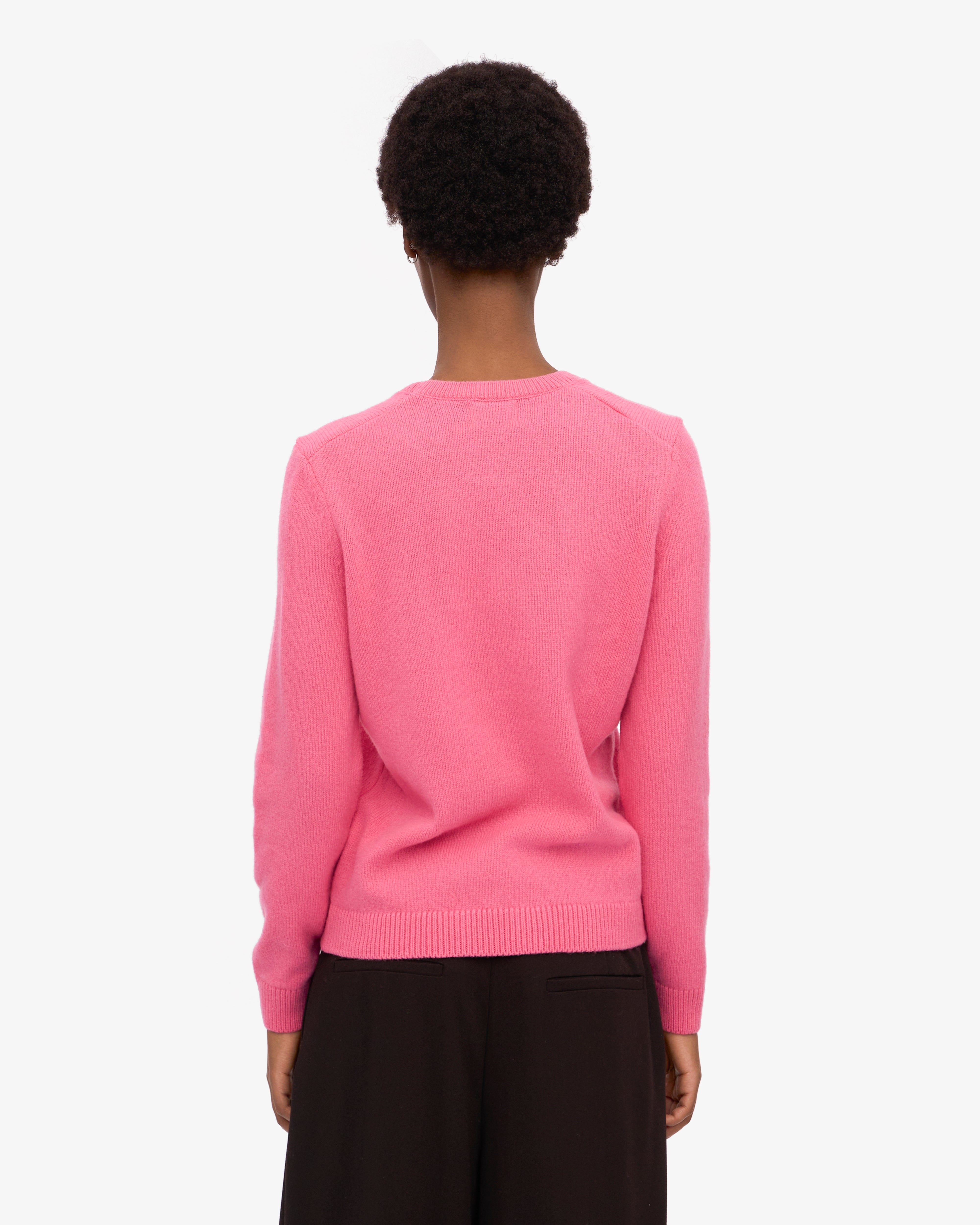 Women Classic Merino Wool Crew - Bubblegum Pink