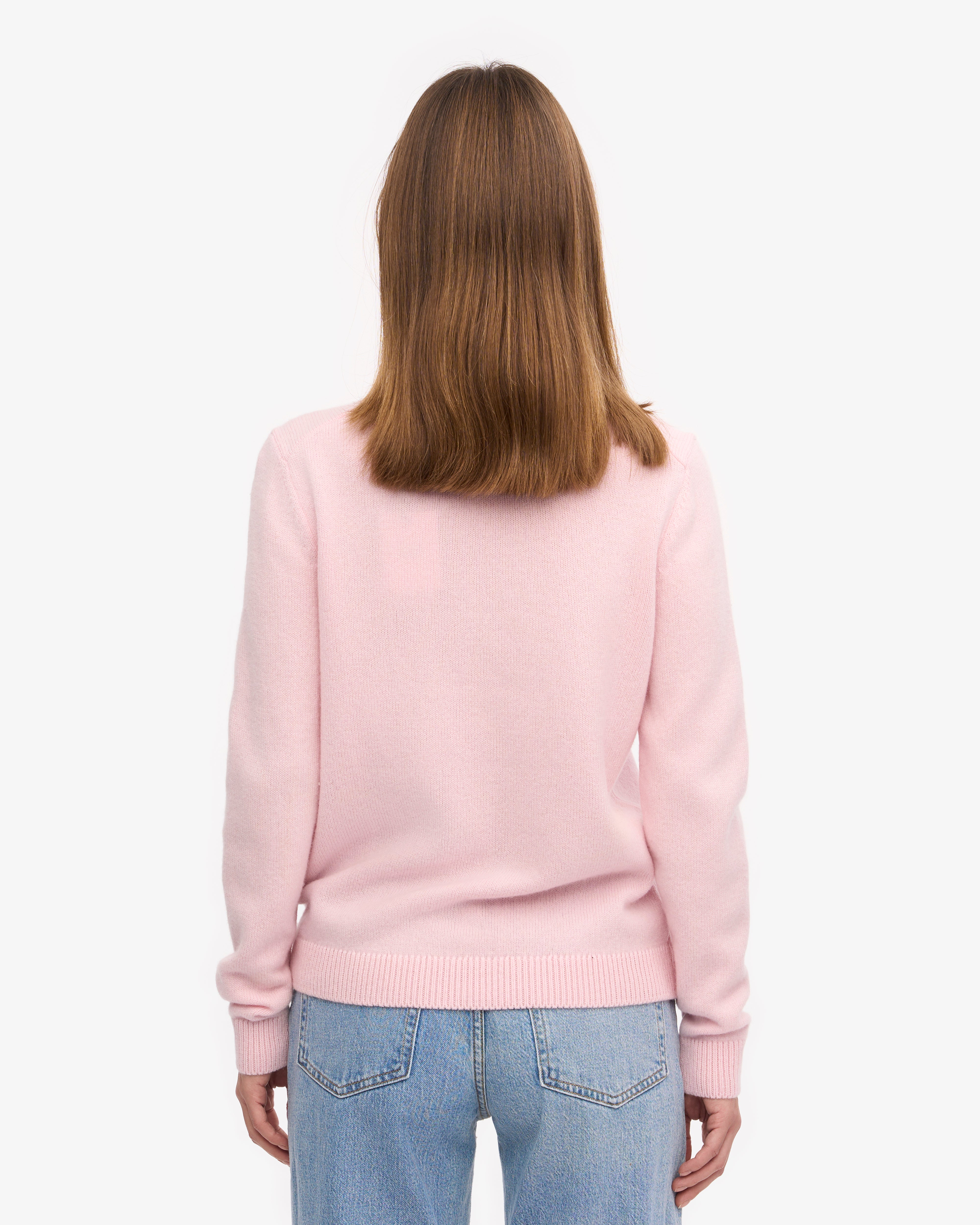 Women Classic Merino Wool Crew - Faded Pink