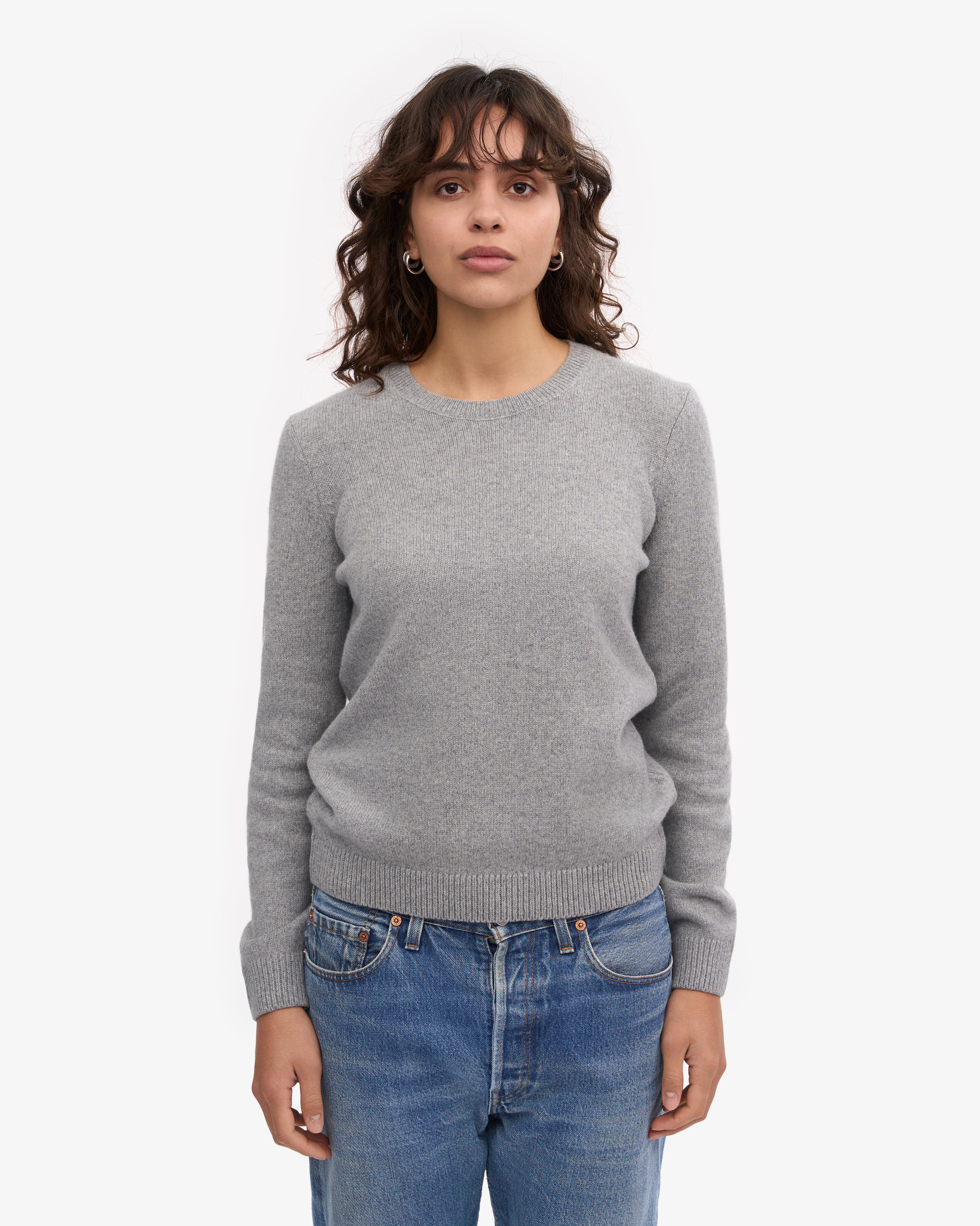 Women Classic Merino Wool Crew - Heather Grey