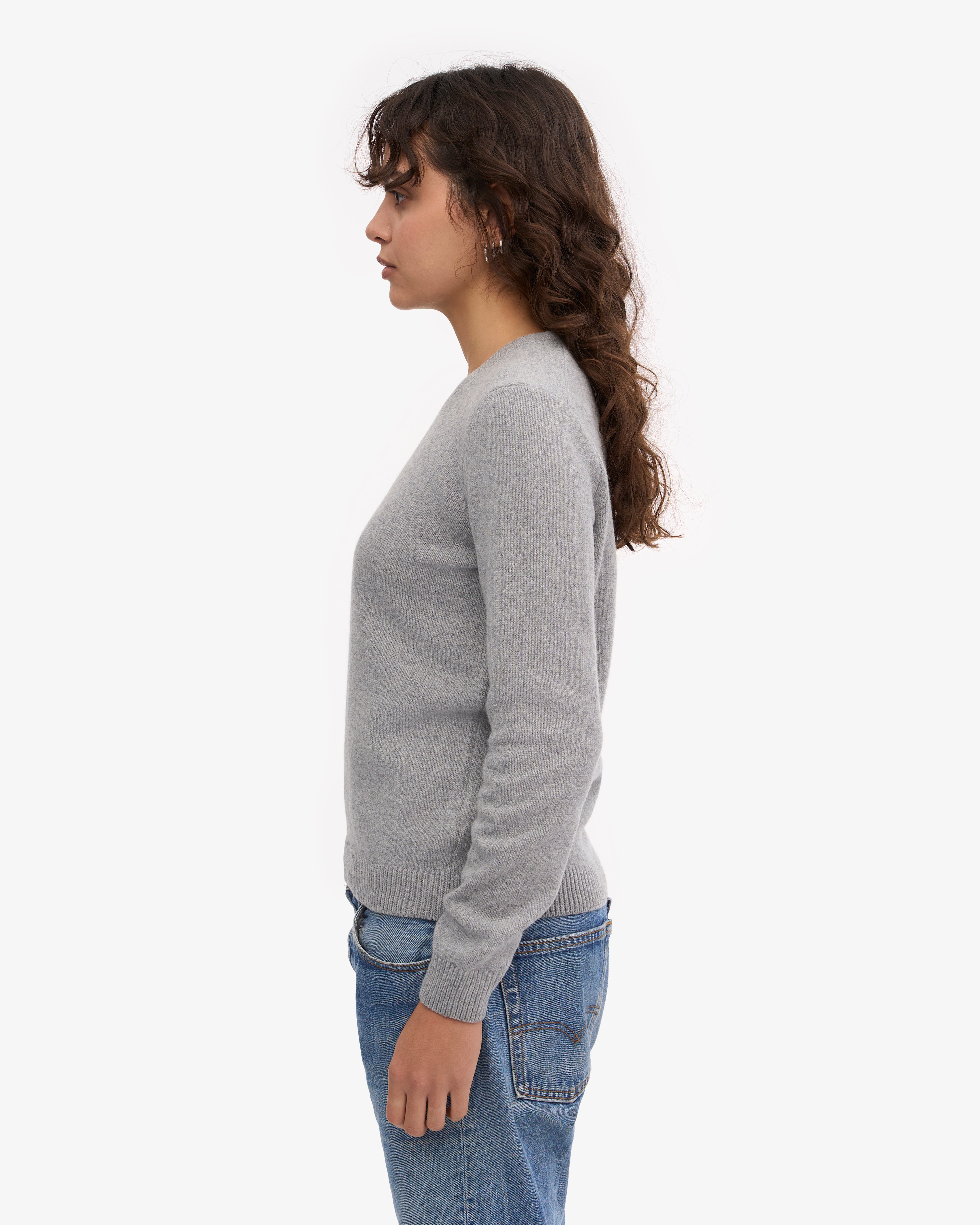 Women Classic Merino Wool Crew - Heather Grey