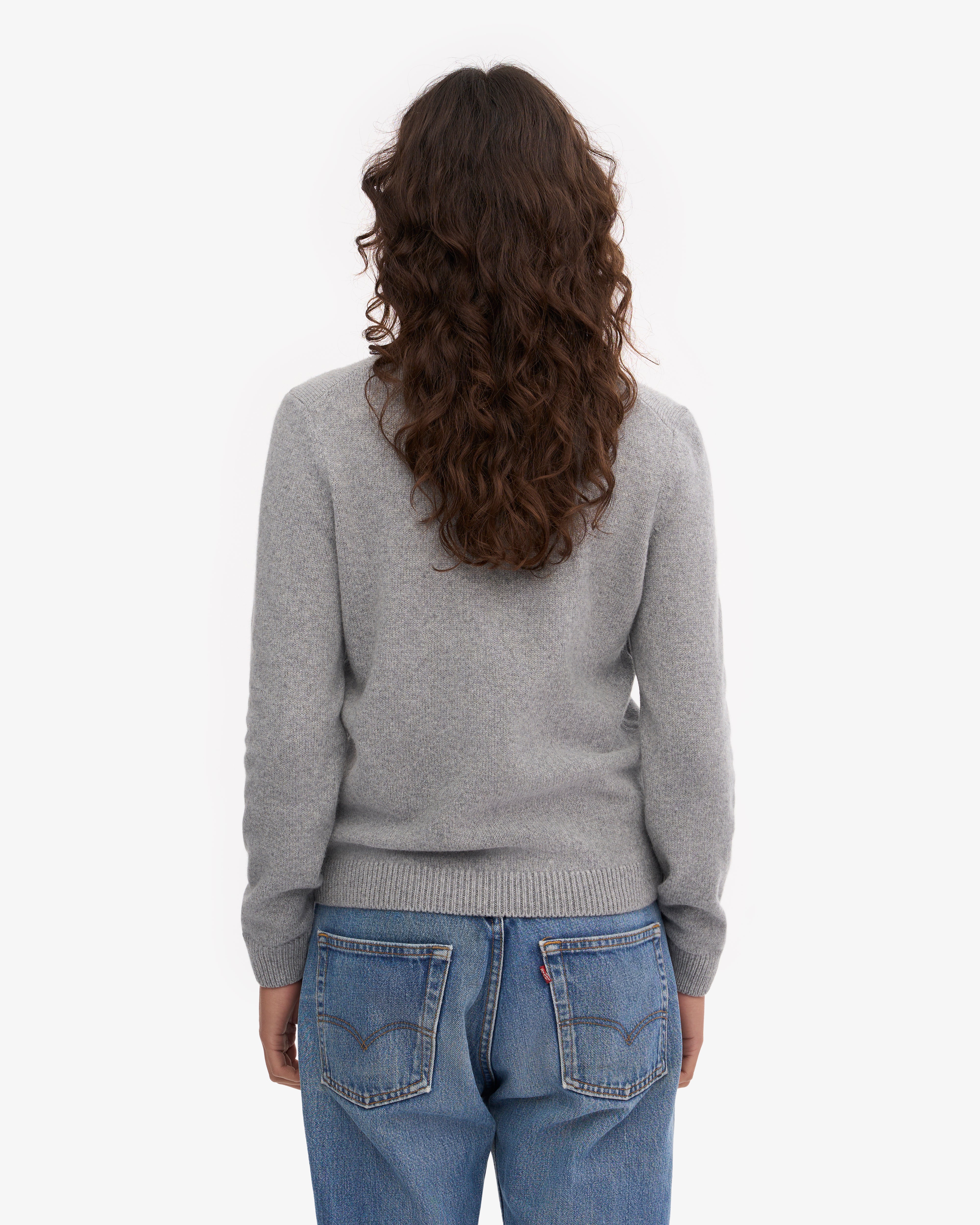 Women Classic Merino Wool Crew - Heather Grey