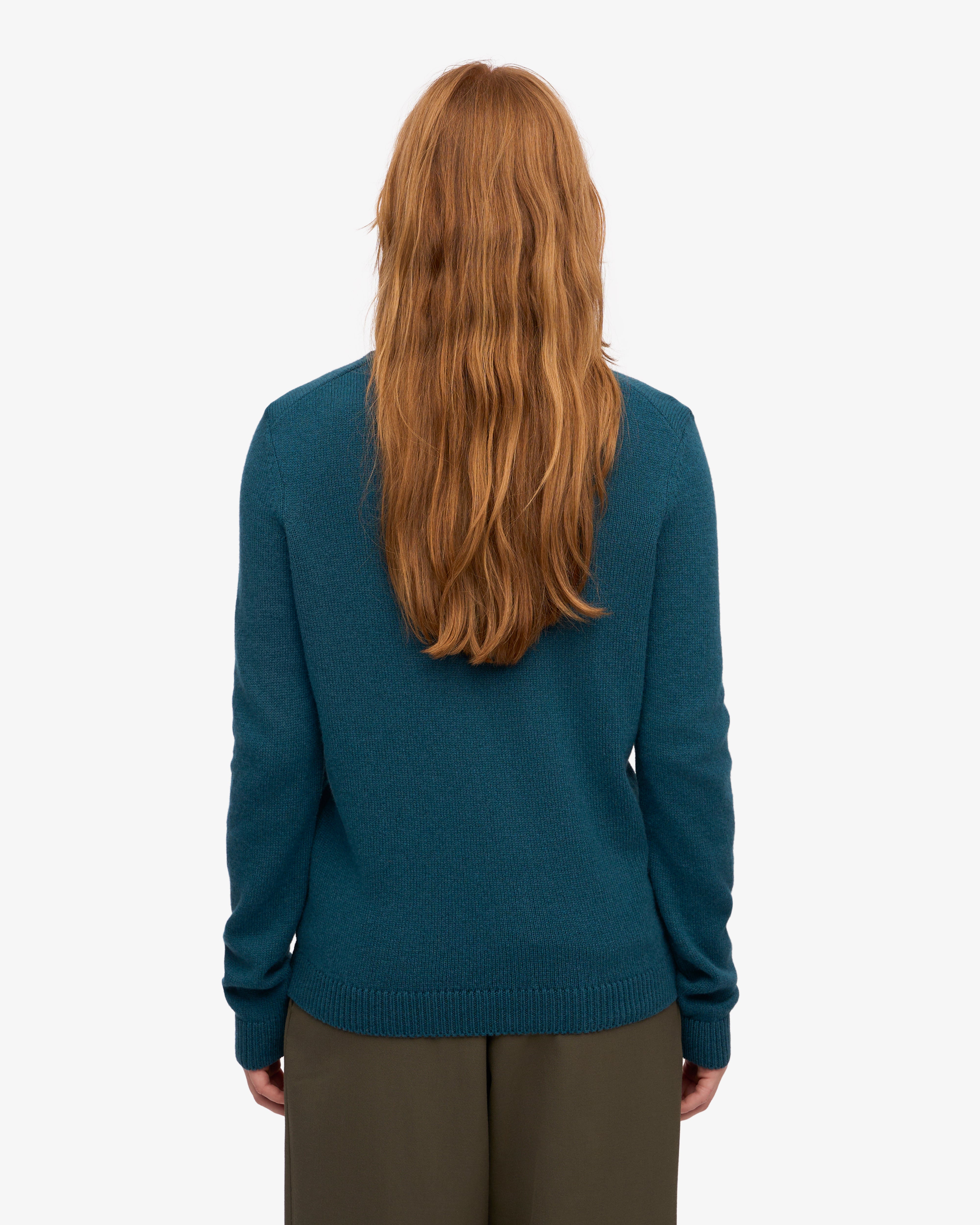 Women Classic Merino Wool Crew - Ocean Green