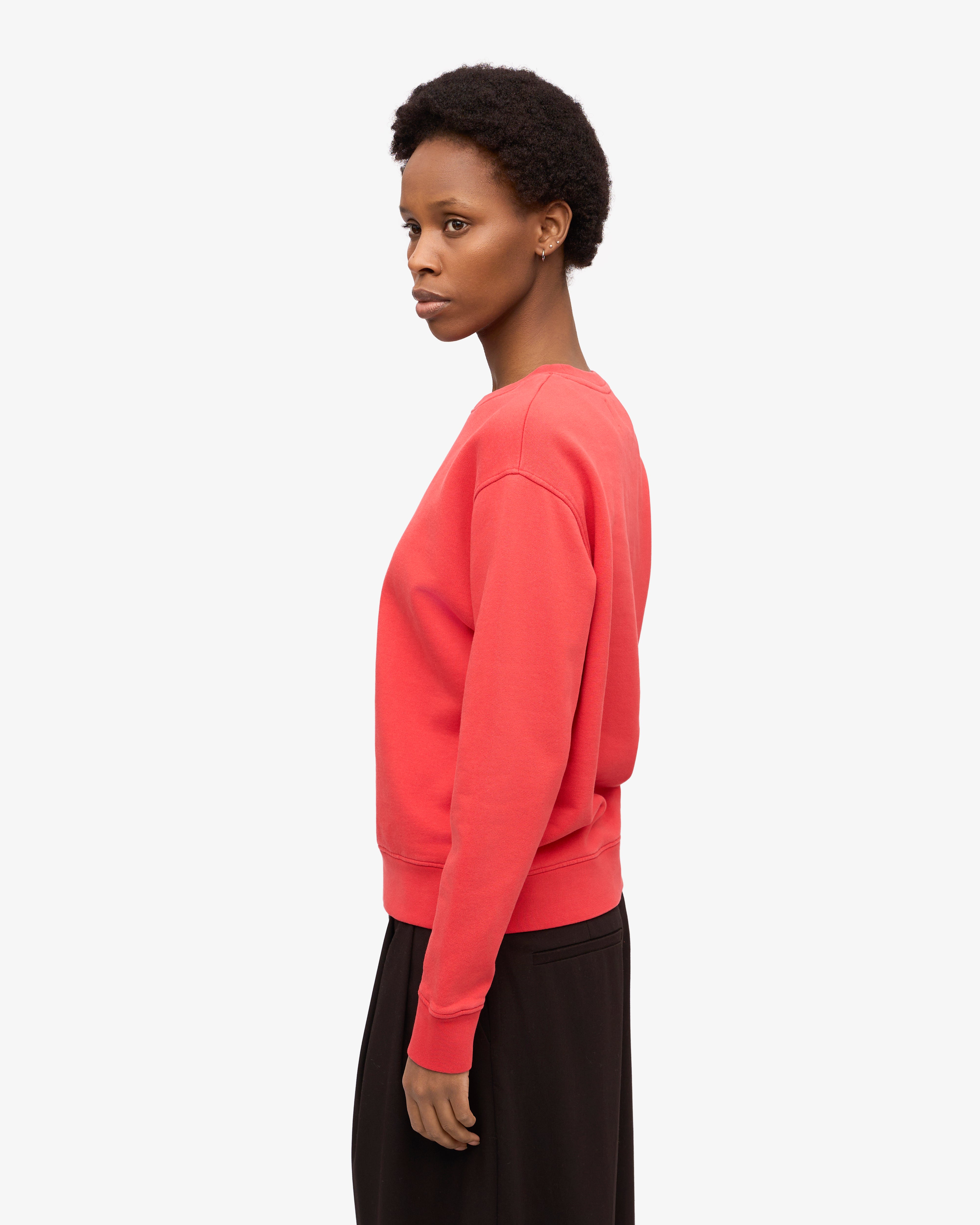 Women Classic Organic Crew - Red Tangerine XS