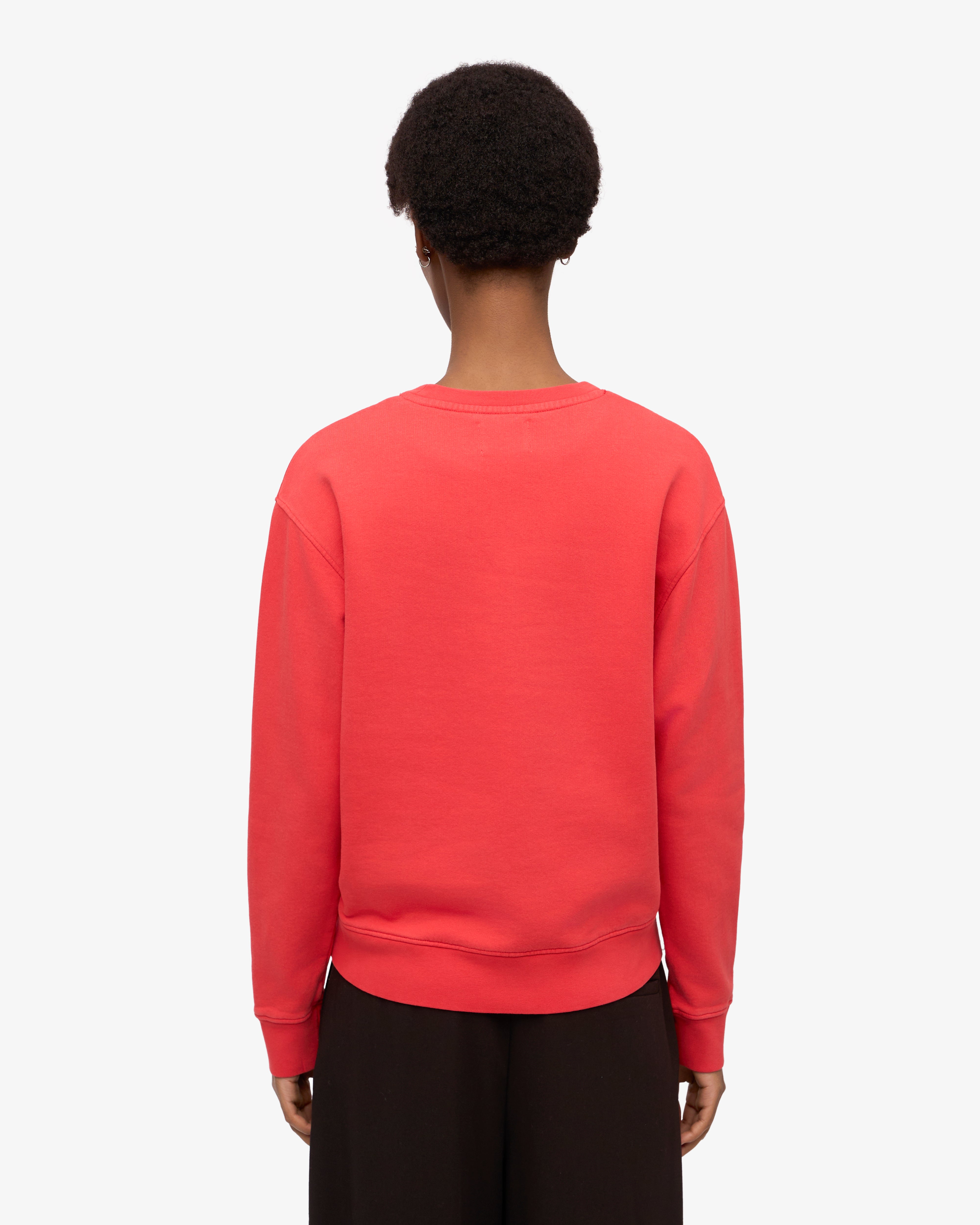 Women Classic Organic Crew - Red Tangerine XS