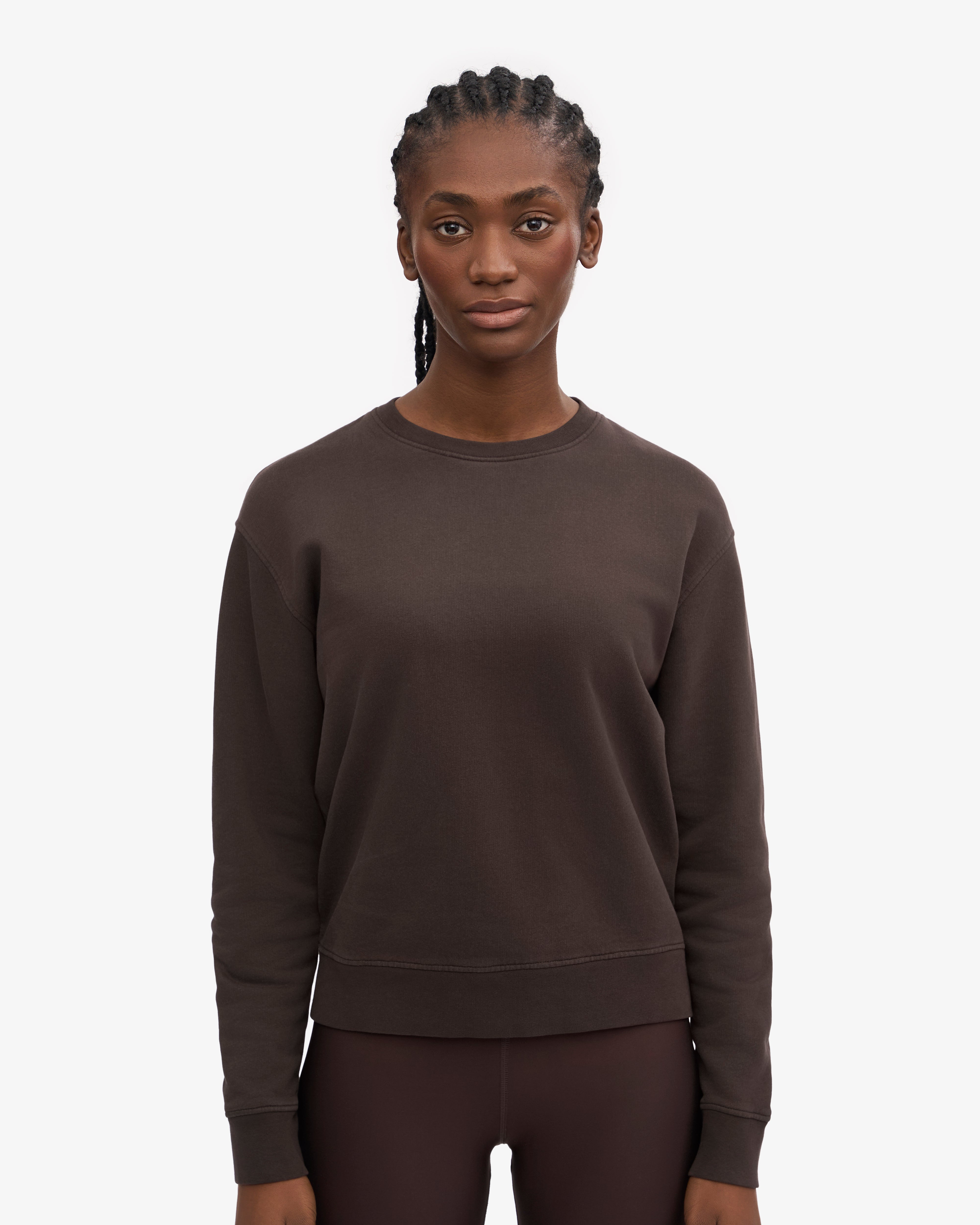 Women Classic Organic Crew - Coffee Brown XS
